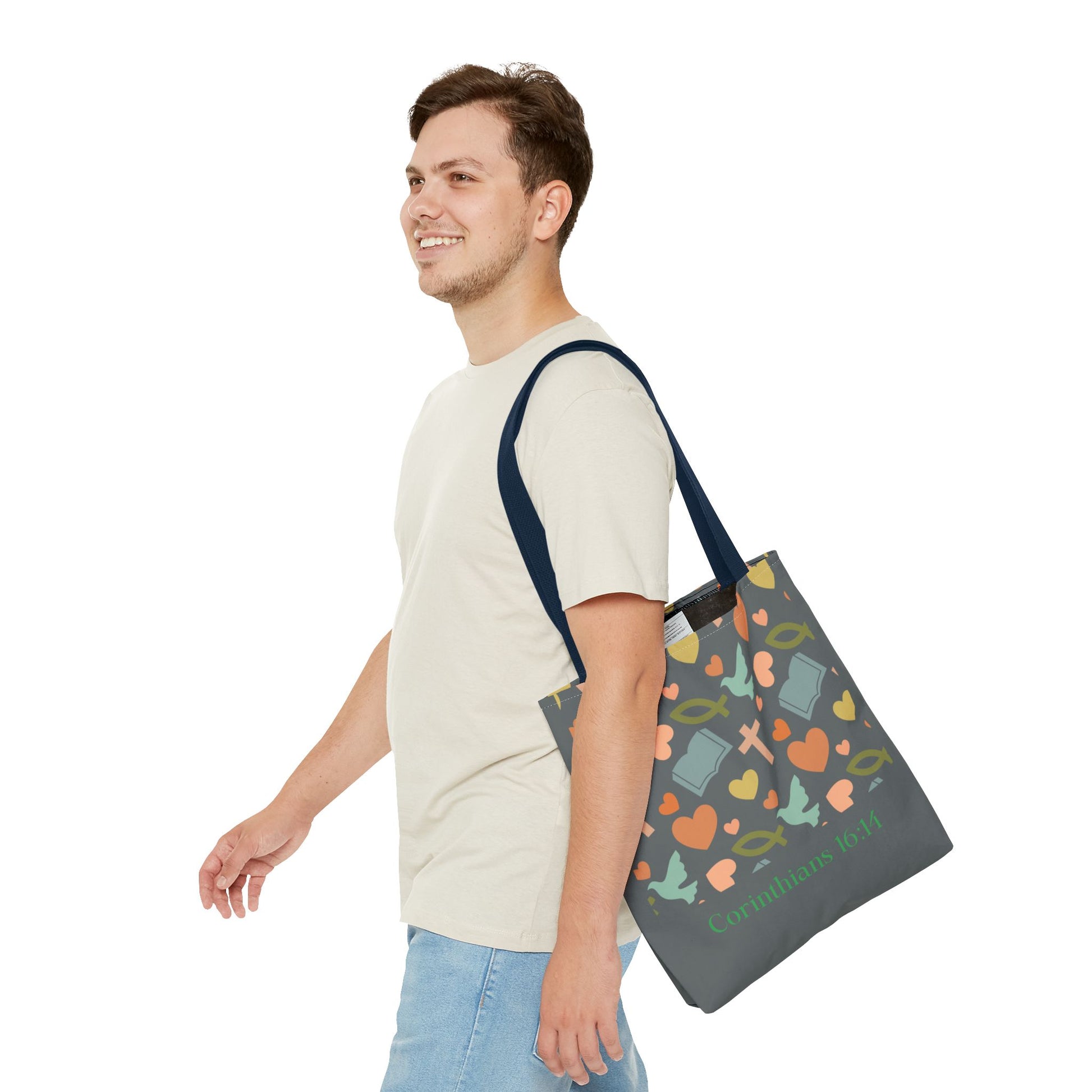 Inspirational Tote Bag - Faith, Love, Hope, Gift for Her, Spiritual Accessories, Bible Verse Tote
