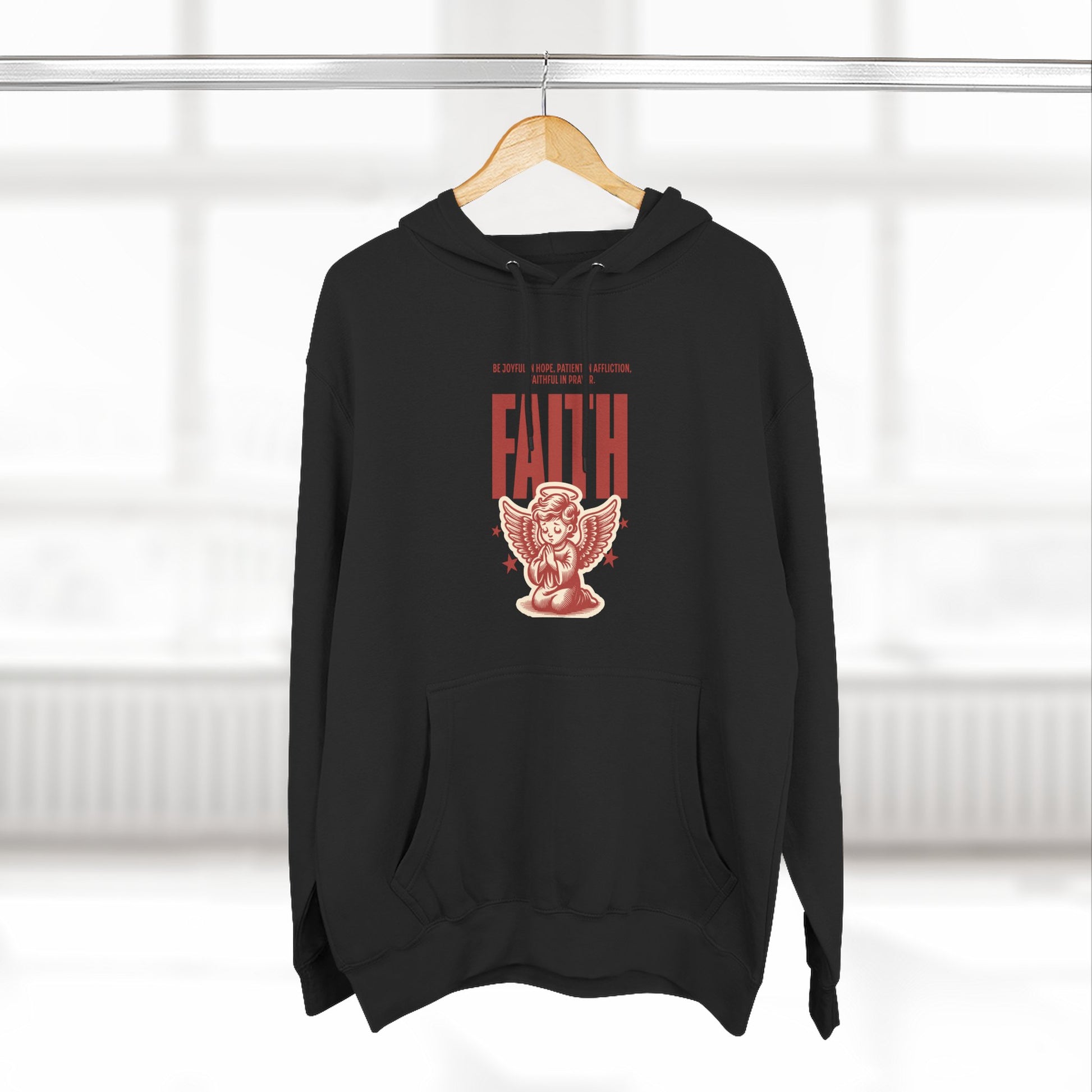Faith-Inspired Three-Panel Fleece Hoodie, Cozy Spiritual Apparel, Perfect Gift for Friends, Casualwear for Everyday