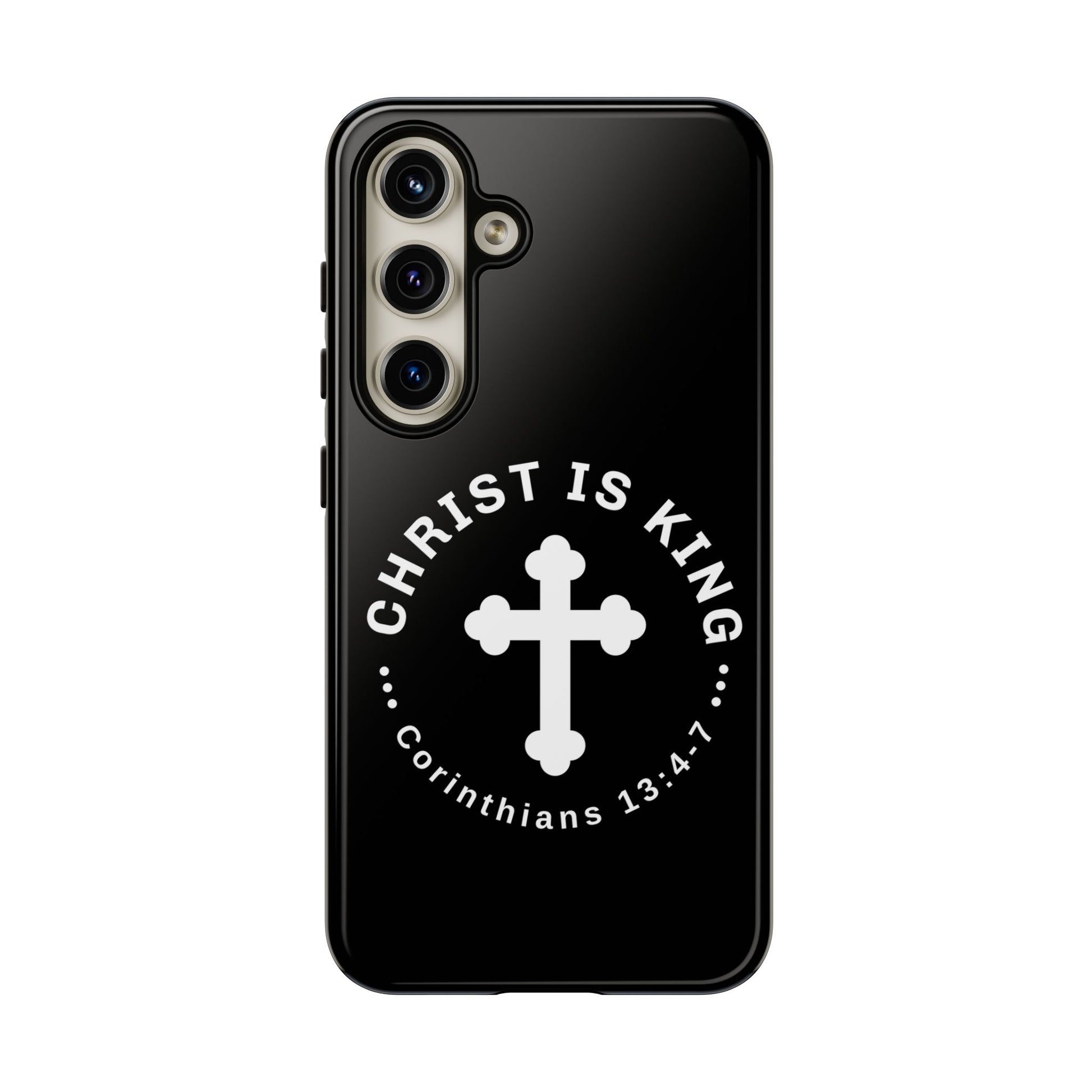 ⭐ Christ is King Phone Case – Tough Cases, Christian Gift, Bible Verse Merchandise, Cross Design, Faith Accessories