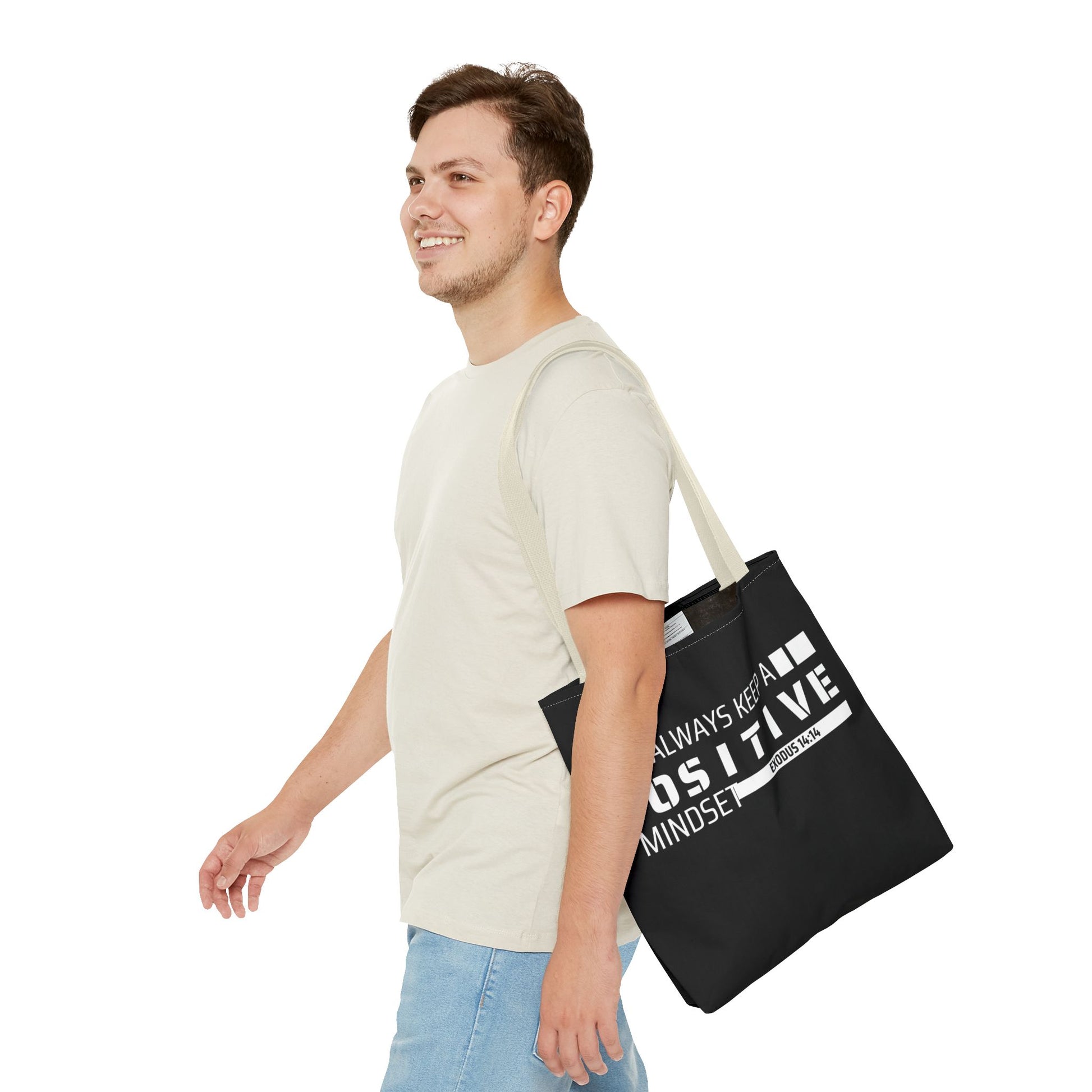 Always Keep A Positive Mindset Tote Bag, Inspirational Bag, Eco-Friendly Carryall, Motivational Gift, Affirmation Tote, Daily Reminder