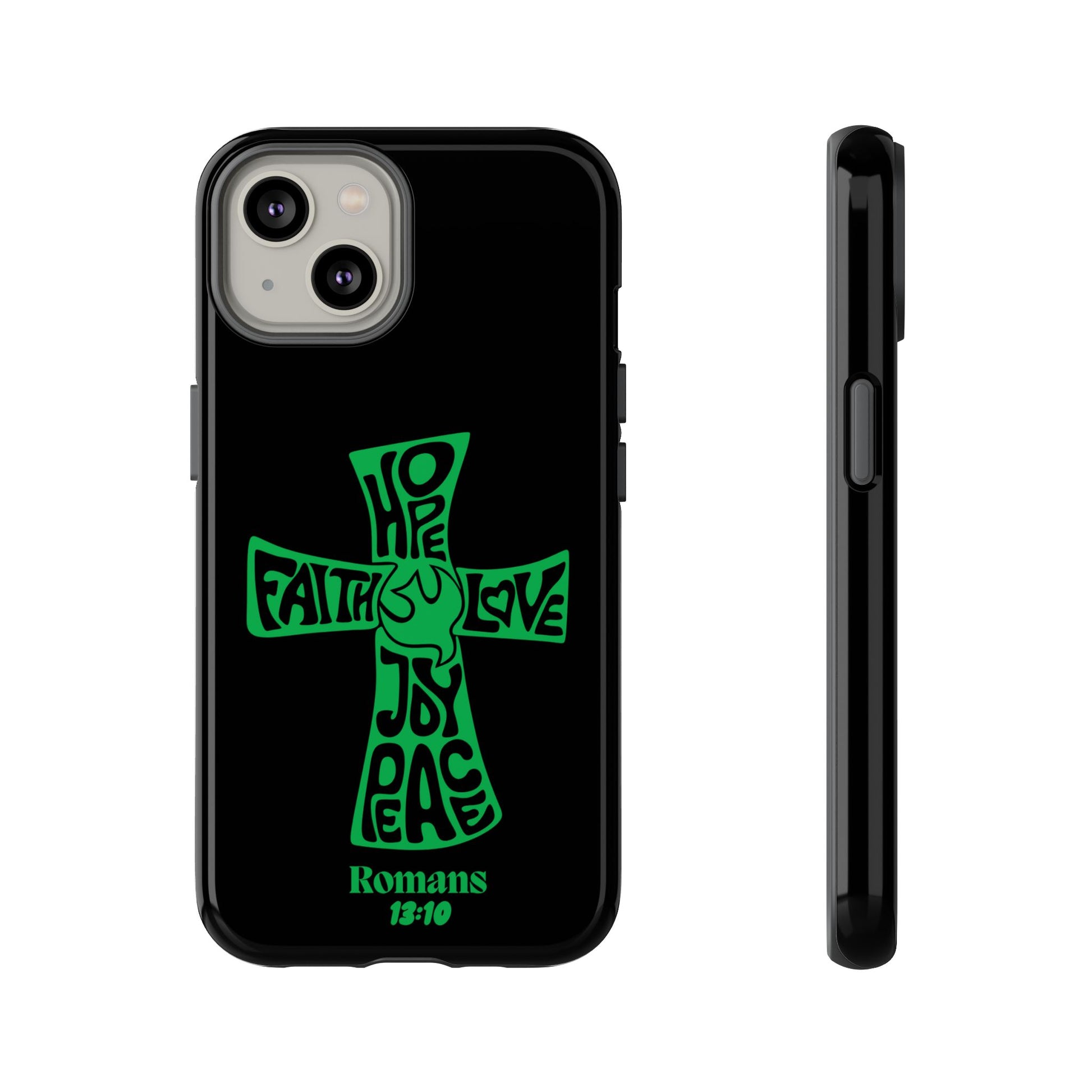 ⭐ Green Cross Design Phone Case – Faith & Renewal