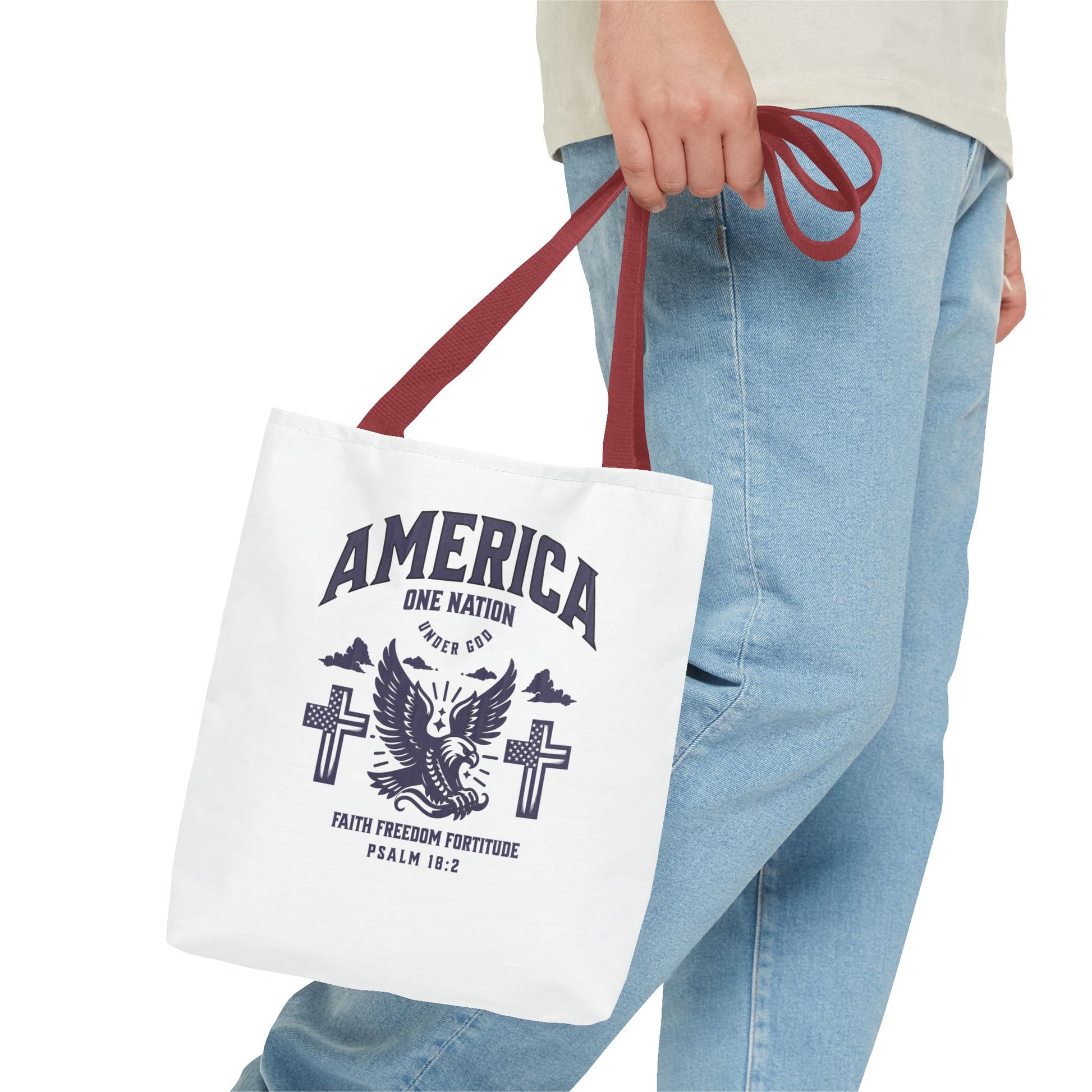 ⭐ America Faith Tote Bag – Bold Patriotic & Faith Statement