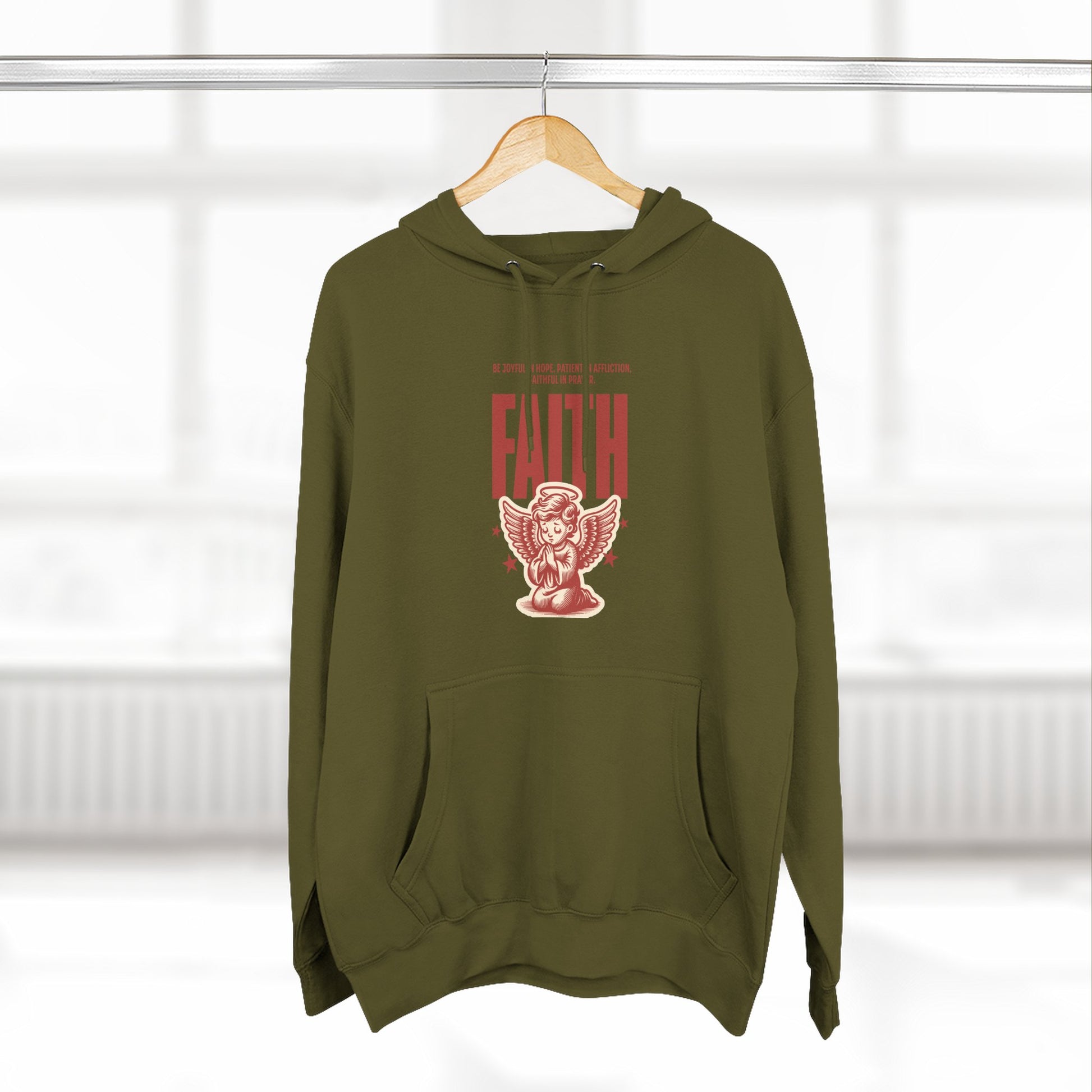 Faith-Inspired Three-Panel Fleece Hoodie, Cozy Spiritual Apparel, Perfect Gift for Friends, Casualwear for Everyday