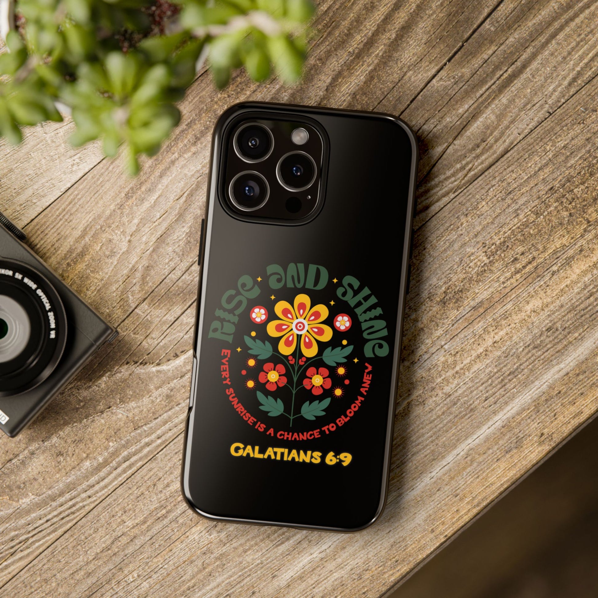 Floral "Rise and Shine" Galatians 6:9 Phone Case – Motivational Christian Gift