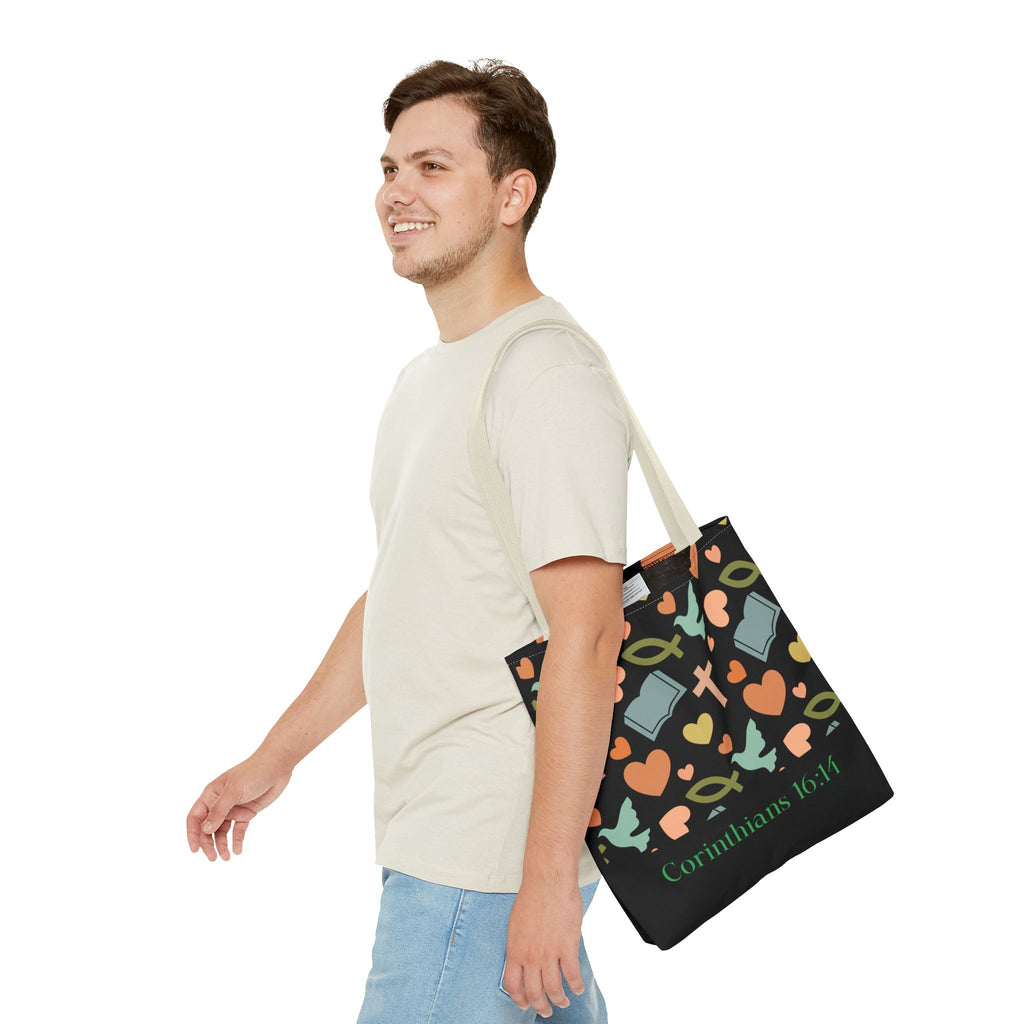 Christian Tote Bag with Inspirational Design, Perfect for Church, Gift for Believers, Faith-based Accessory, Everyday Use, Bible Verse Tote