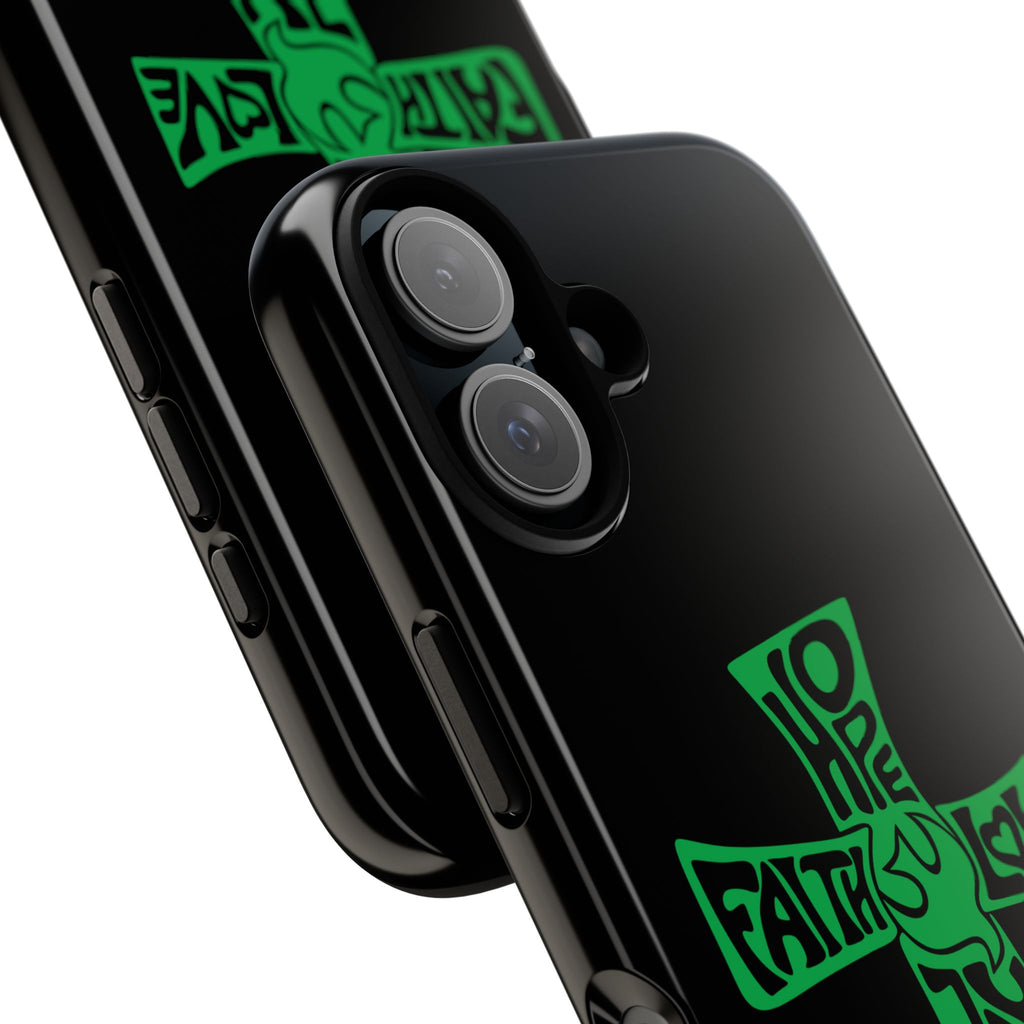 ⭐ Green Cross Design Phone Case – Faith & Renewal
