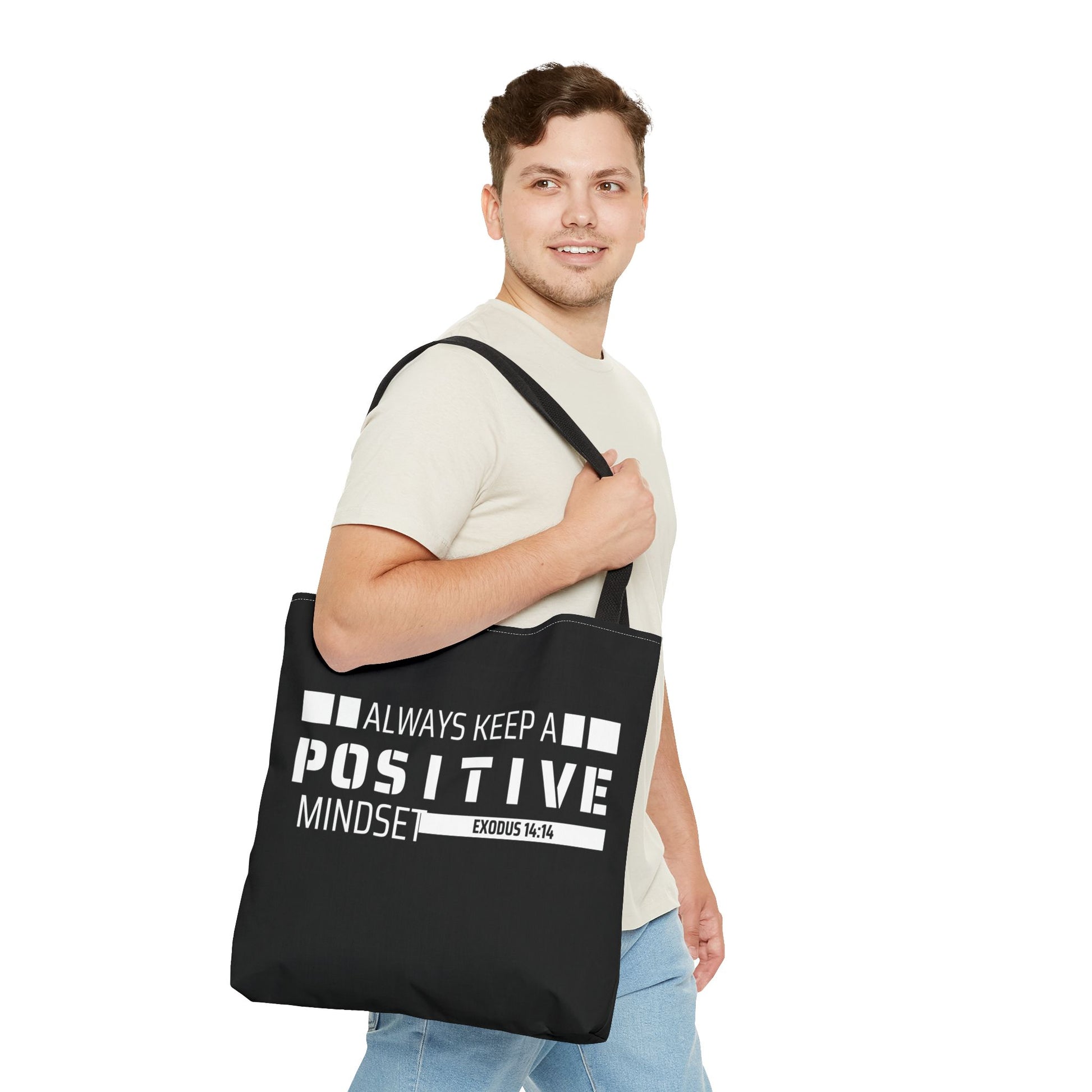 Always Keep A Positive Mindset Tote Bag, Inspirational Bag, Eco-Friendly Carryall, Motivational Gift, Affirmation Tote, Daily Reminder