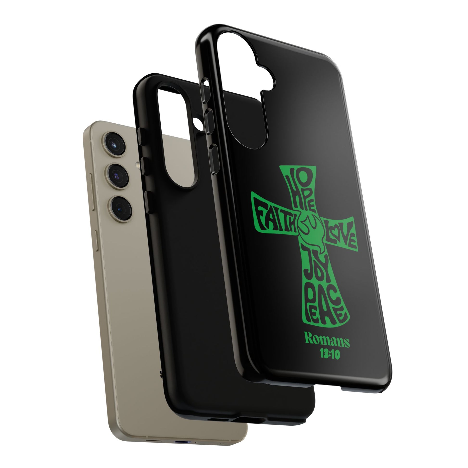 ⭐ Green Cross Design Phone Case – Faith & Renewal