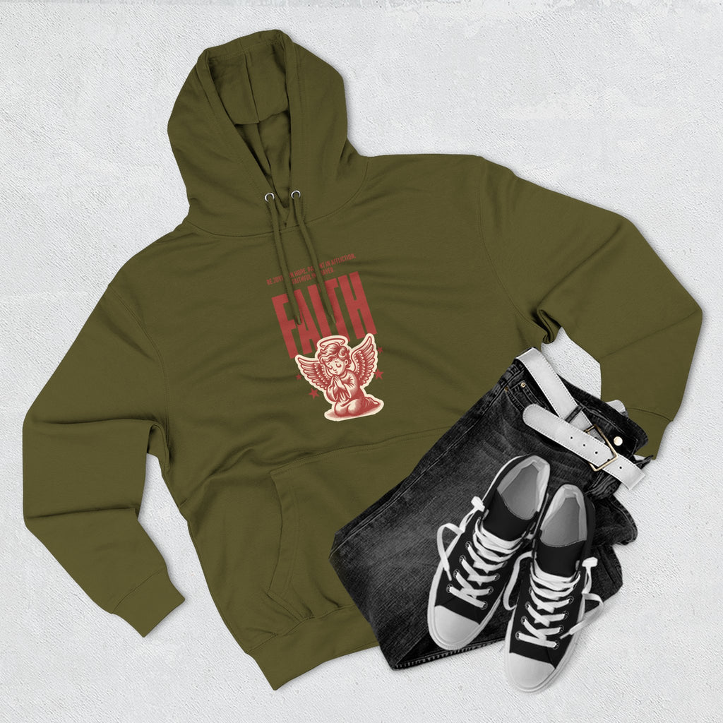 Faith-Inspired Three-Panel Fleece Hoodie, Cozy Spiritual Apparel, Perfect Gift for Friends, Casualwear for Everyday