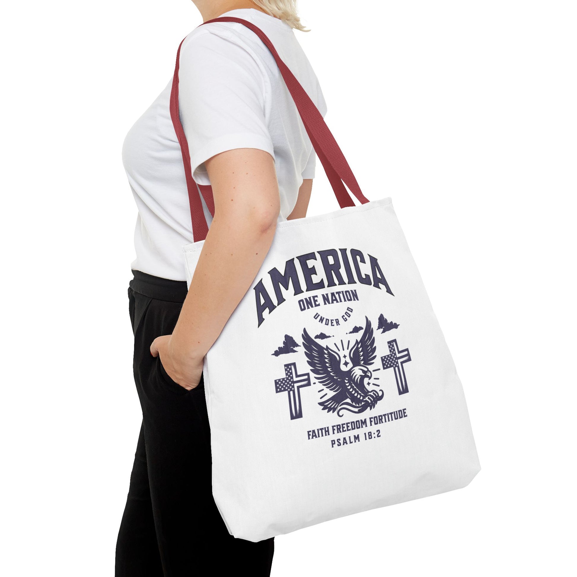 ⭐ America Faith Tote Bag – Bold Patriotic & Faith Statement