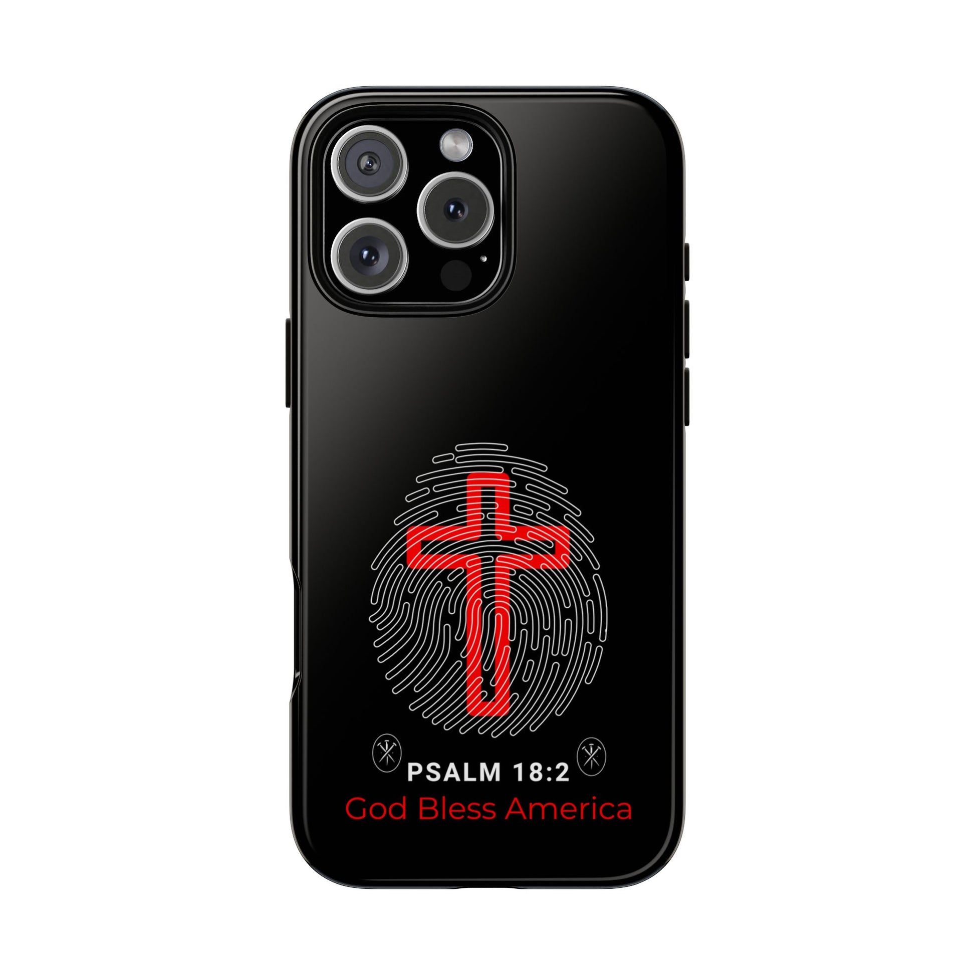 Christian Phone Case with Cross Design, Tough Case for Protection, Gifts for Faith, Bible Verse, God Bless America