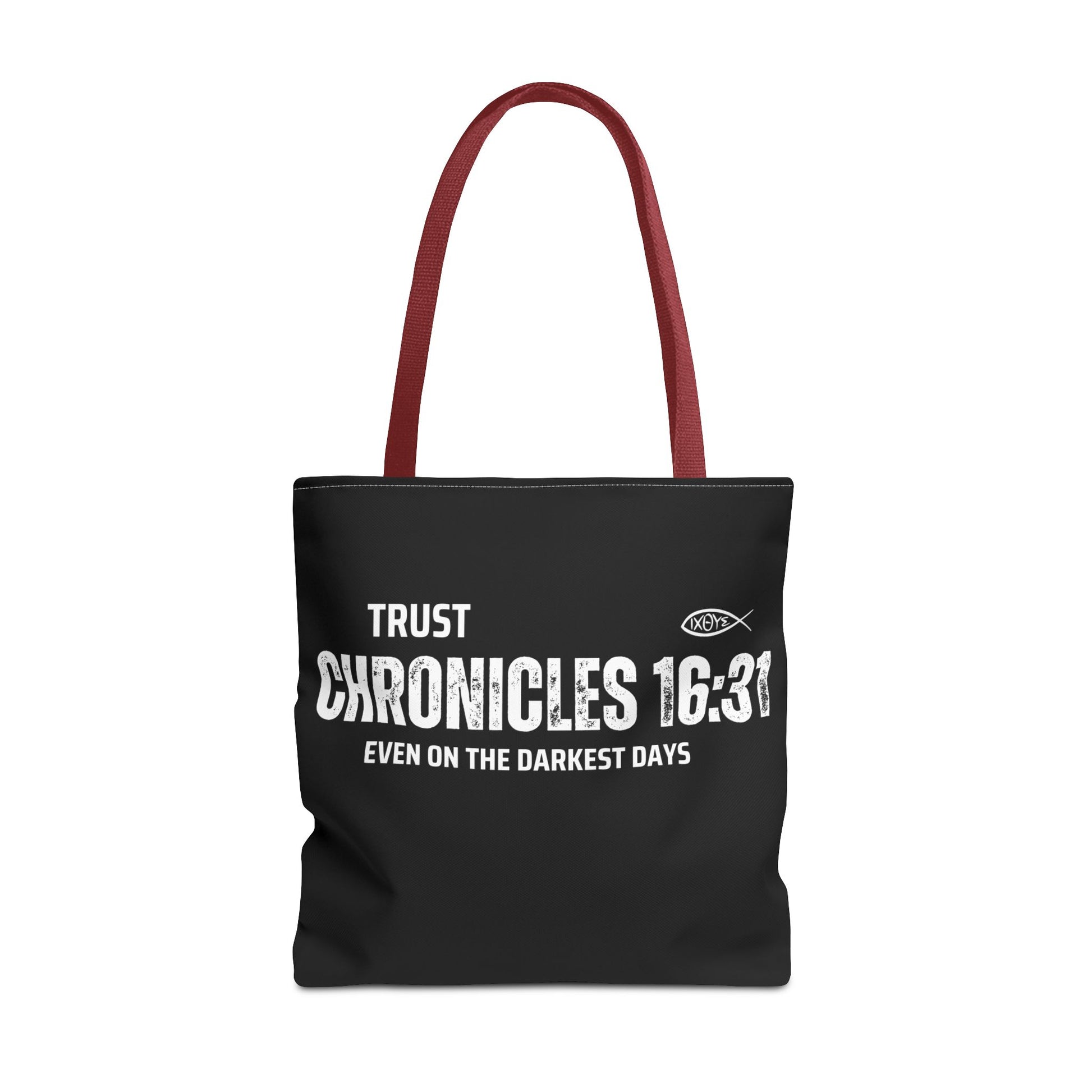 Inspirational Tote Bag - Trust Chronicles 16:31, Faith-themed Gift, Bible Verse Tote, Motivational Shopping Bag, Christian Message Accessory
