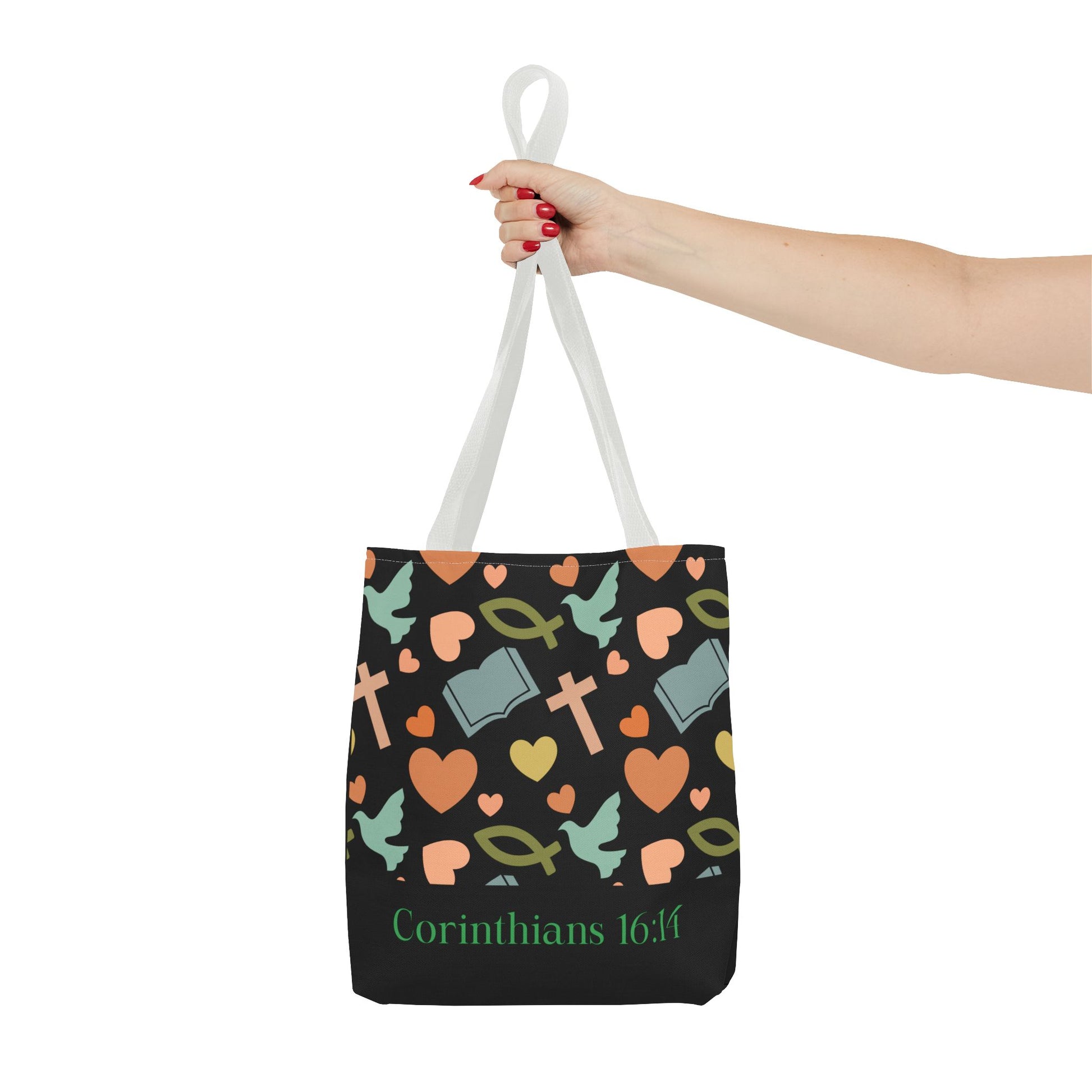 Christian Tote Bag with Inspirational Design, Perfect for Church, Gift for Believers, Faith-based Accessory, Everyday Use, Bible Verse Tote