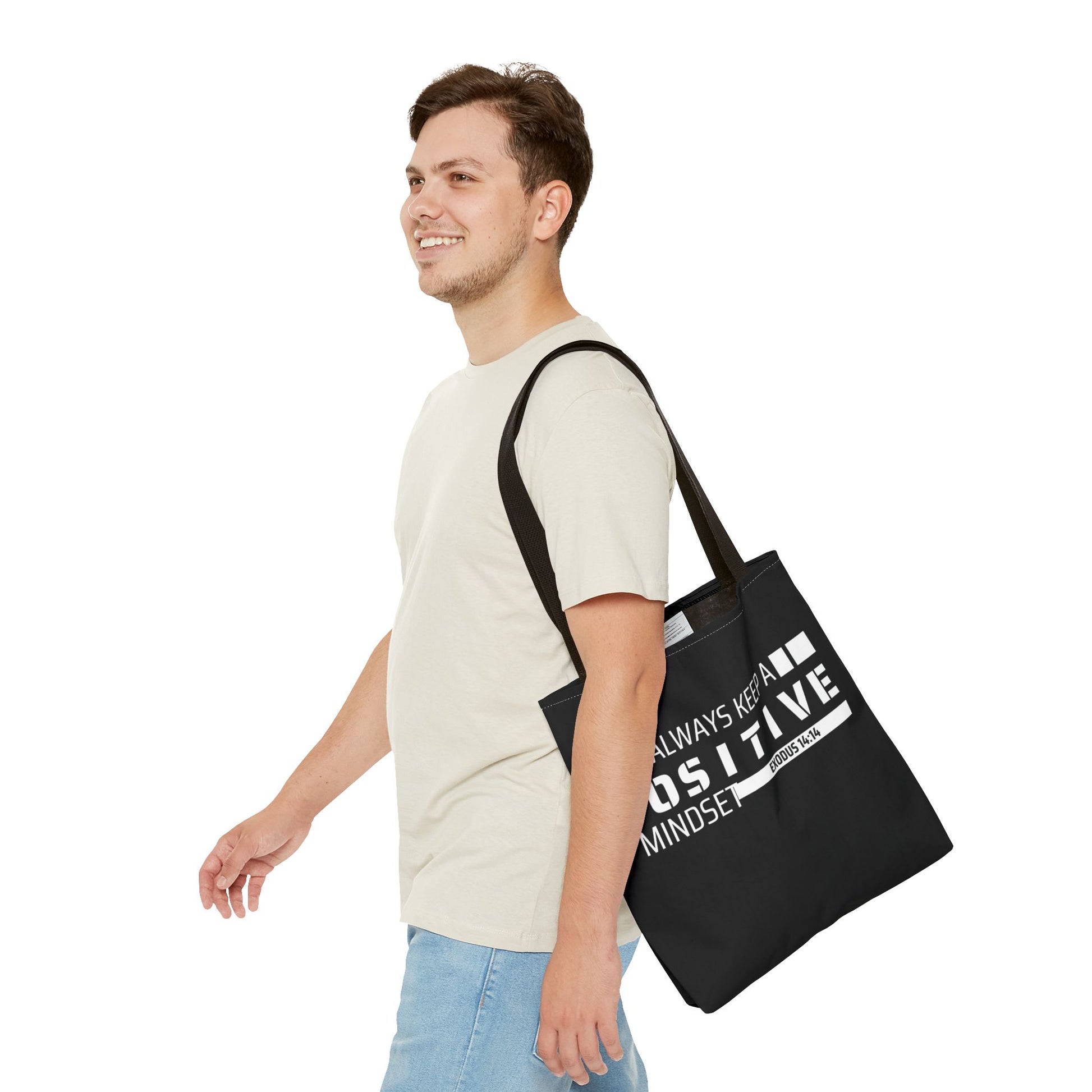 Always Keep A Positive Mindset Tote Bag, Inspirational Bag, Eco-Friendly Carryall, Motivational Gift, Affirmation Tote, Daily Reminder