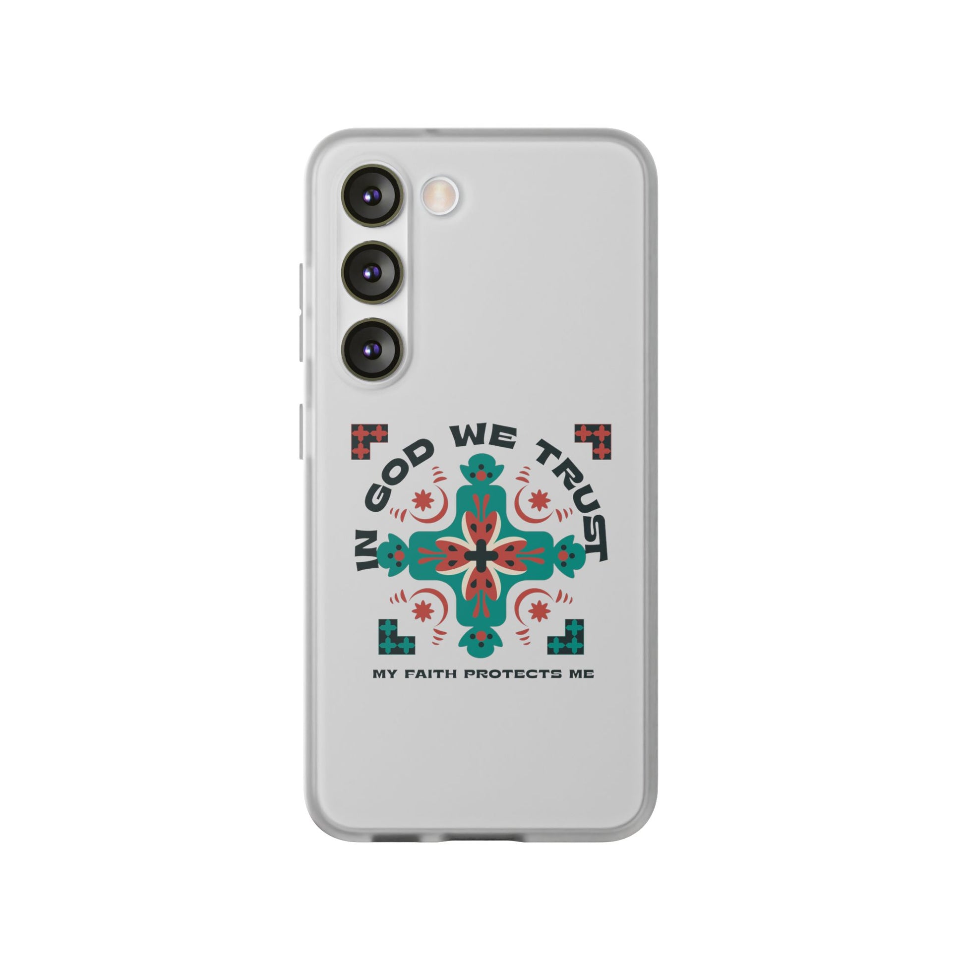 ⭐ In God We Trust Phone Case – Scripture Cross Design