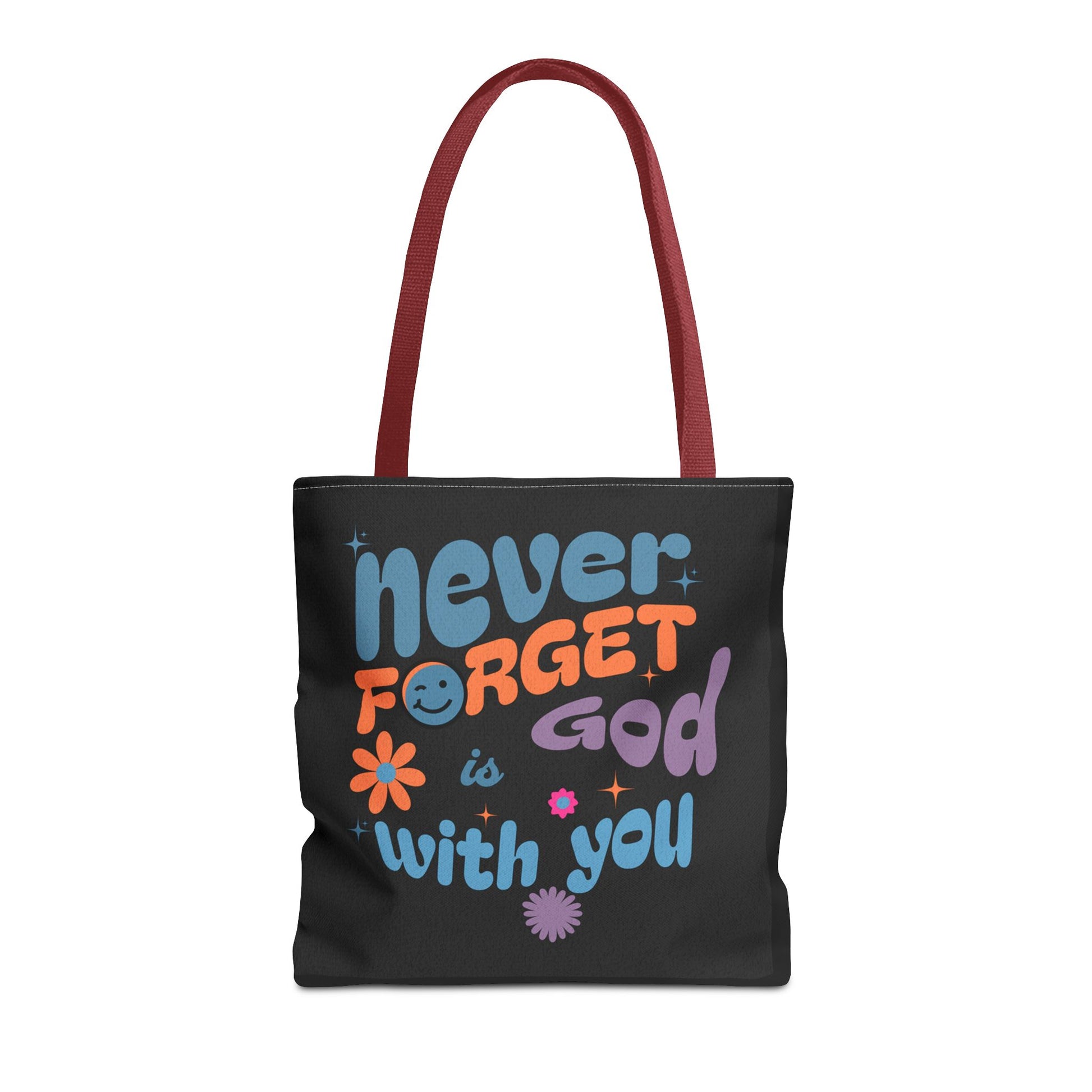 Inspirational Tote Bag - "Never Forget God is with You" - Motivational Gift, Faith-Based, Everyday Use, Shopping Bag, Church Bag, [...]