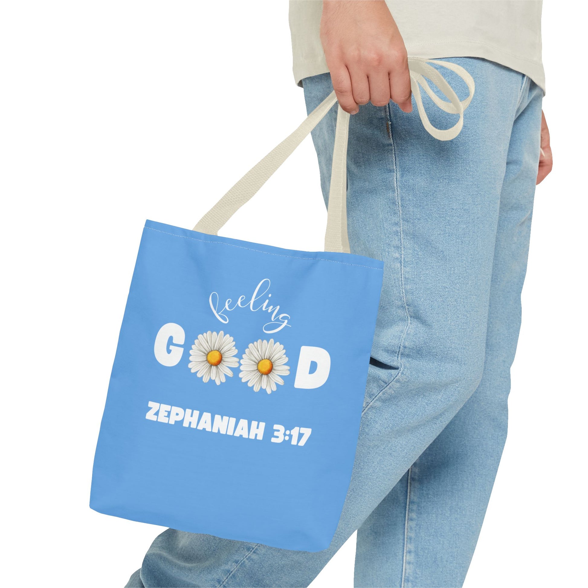 Inspirational Tote Bag - Feeling Good, Floral Design, Scripture Quote, Motivational Gift, Everyday Use, Church Events