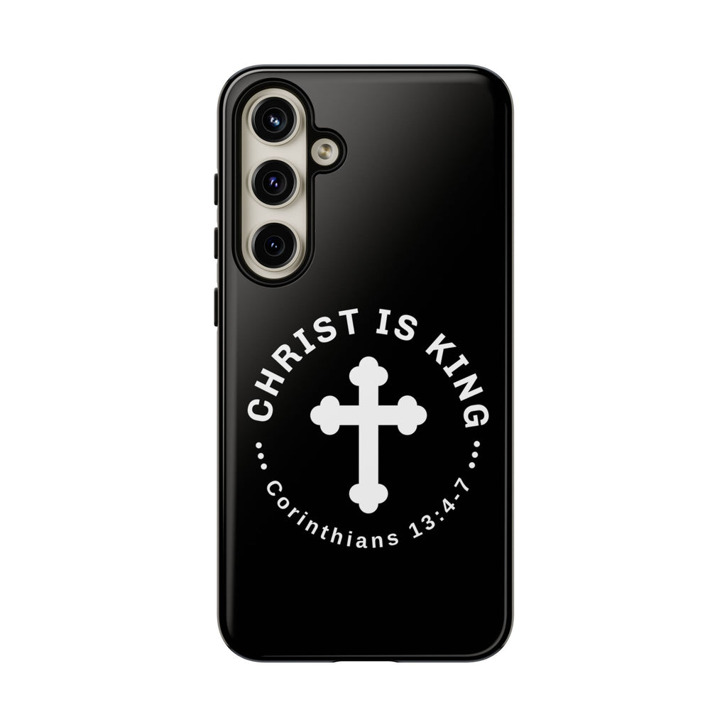 ⭐ Christ is King Phone Case – Tough Cases, Christian Gift, Bible Verse Merchandise, Cross Design, Faith Accessories