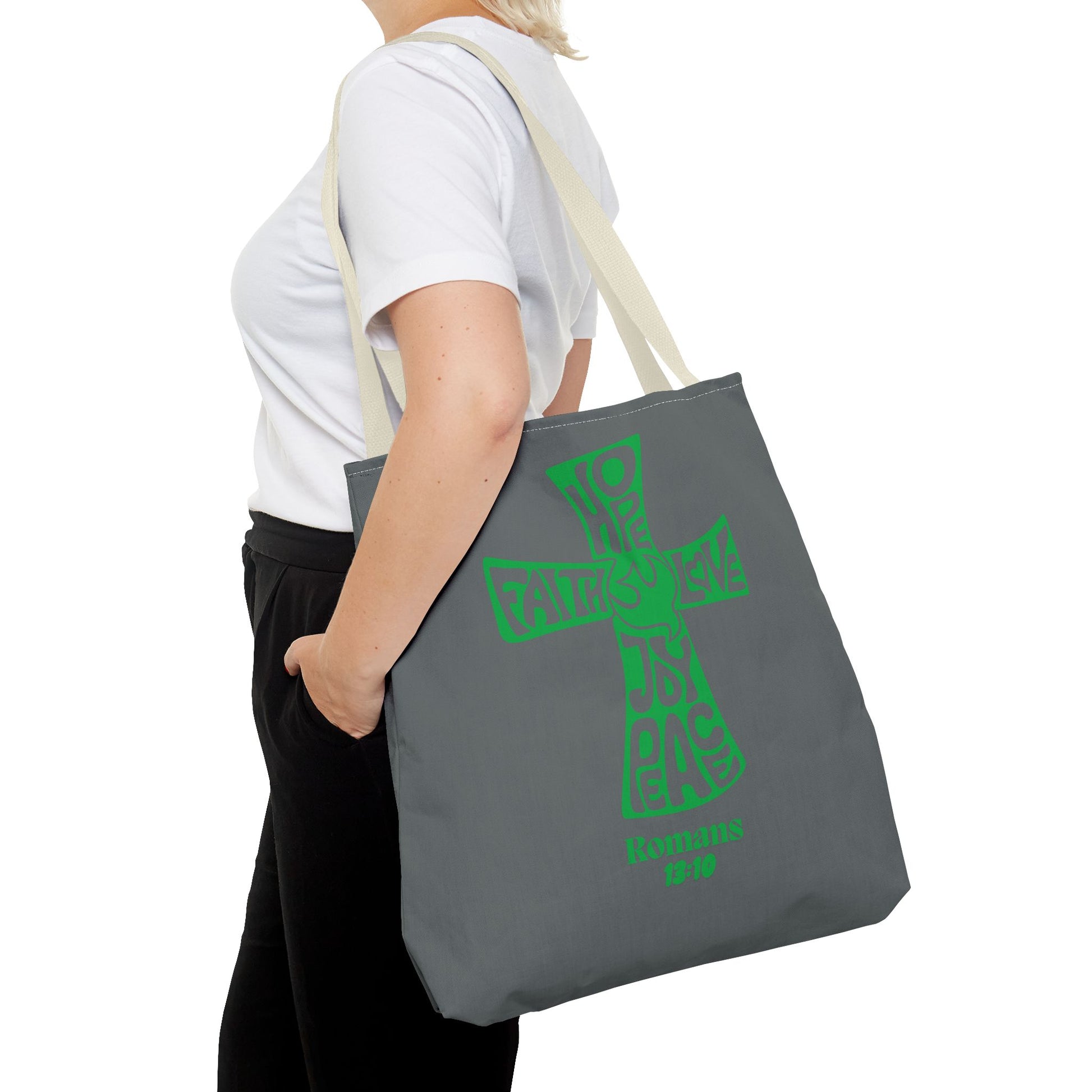 Faith-Inspired Tote Bag, Motivational Cross Design, Spiritual Gift, Everyday Use, Eco-Friendly Fashion, Religious Accessories
