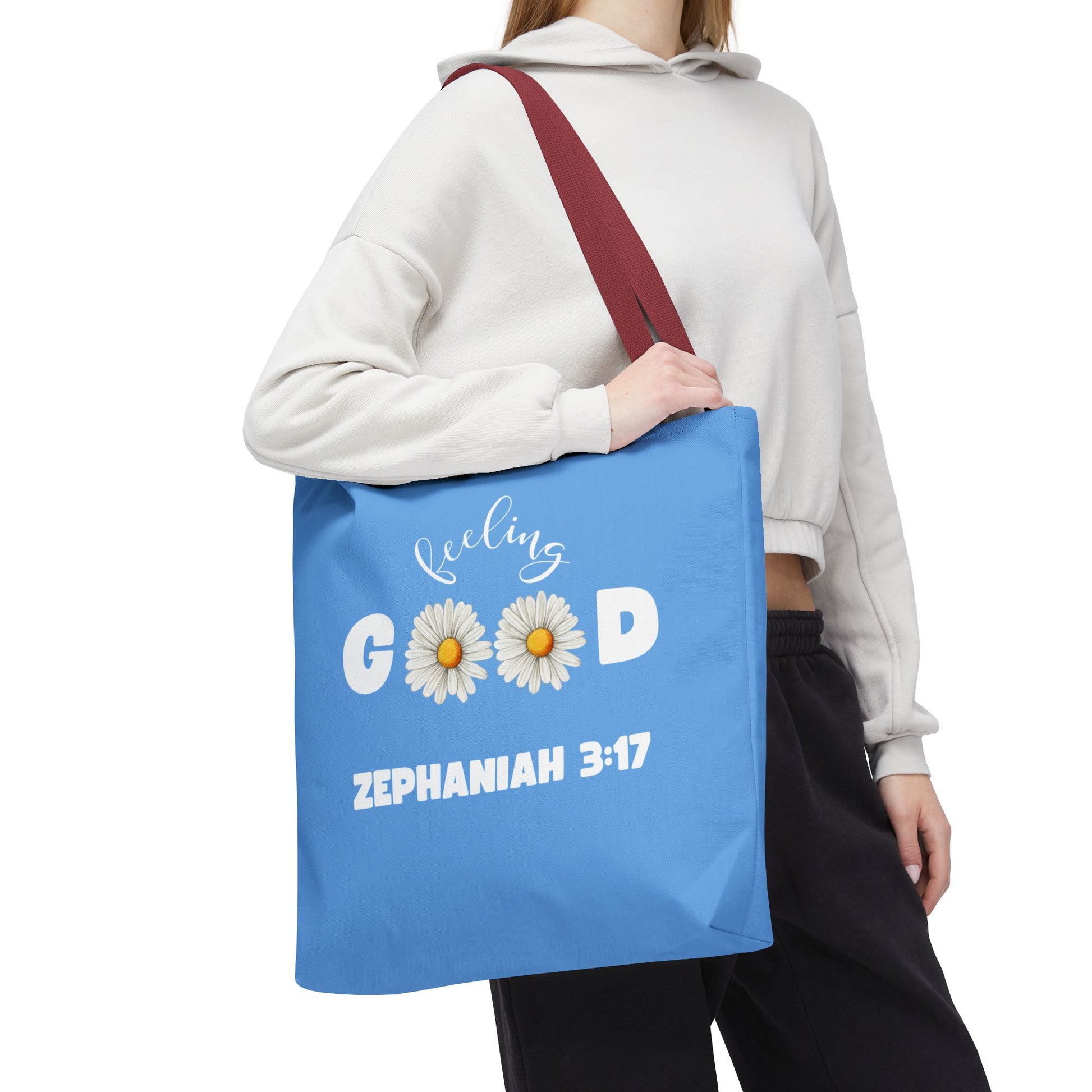 Inspirational Tote Bag - Feeling Good, Floral Design, Scripture Quote, Motivational Gift, Everyday Use, Church Events