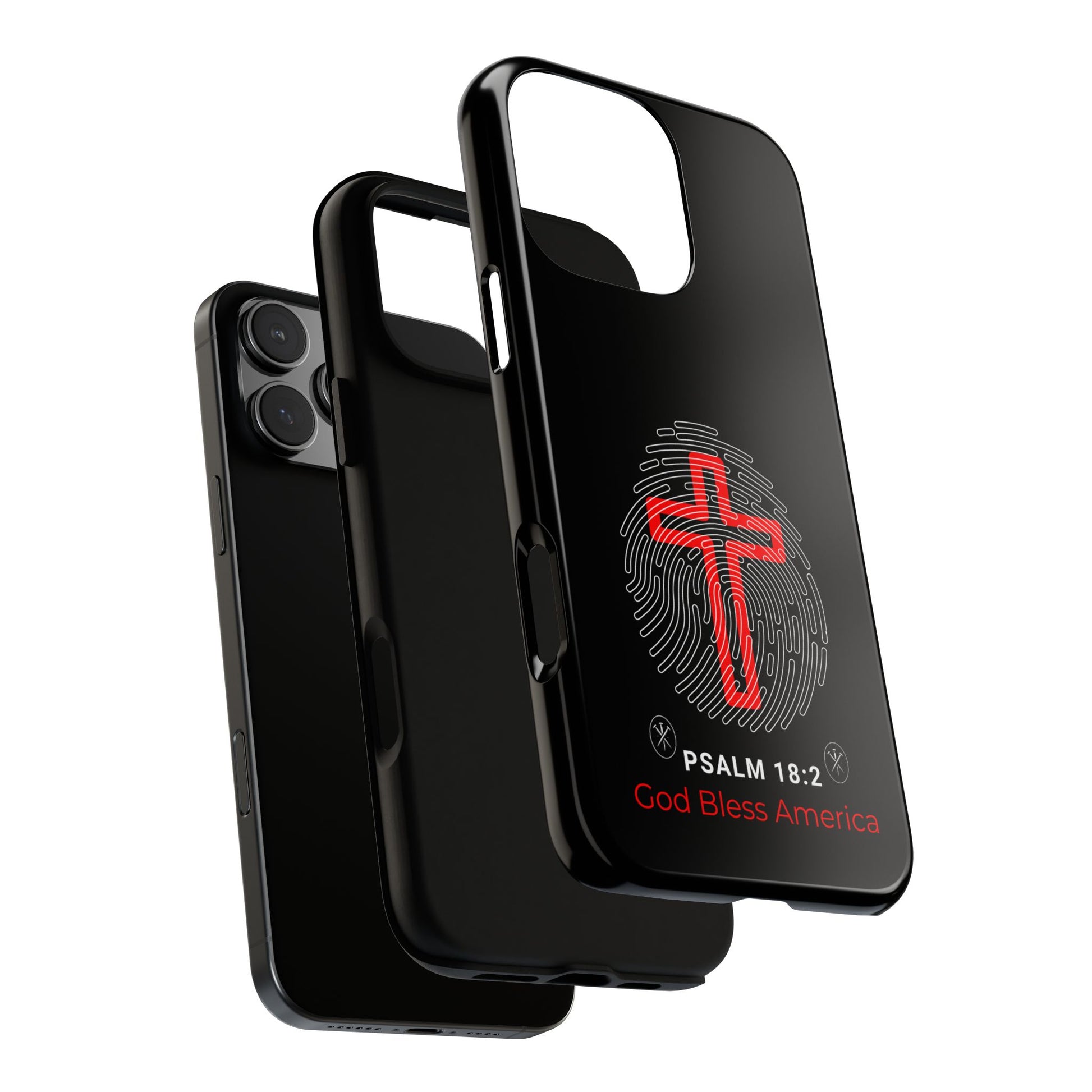 Christian Phone Case with Cross Design, Tough Case for Protection, Gifts for Faith, Bible Verse, God Bless America