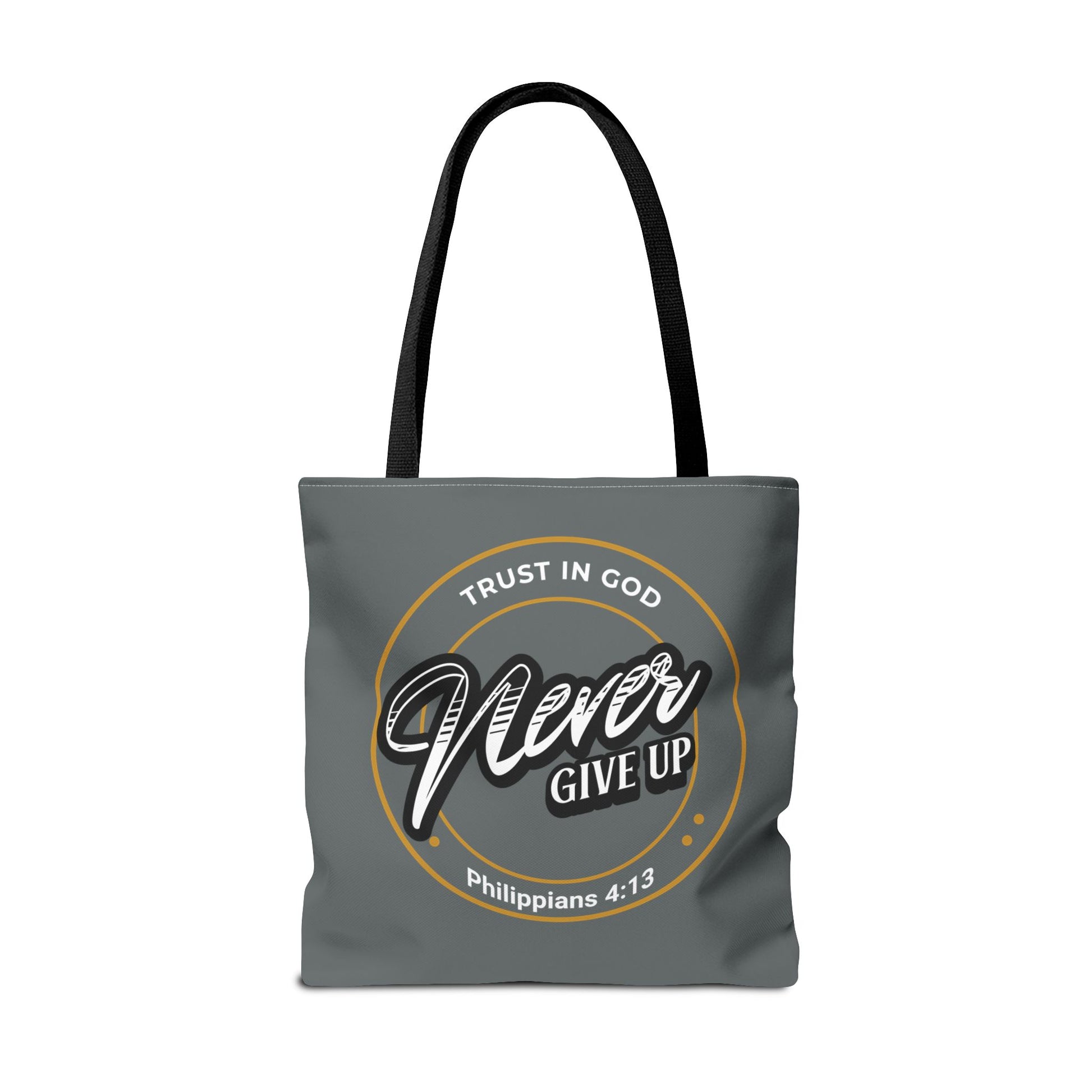 Inspirational Tote Bag, Trust in God, Never Give Up, Bible Verse Bag, Motivational Purse, Christian Gift, Philippians 4:13