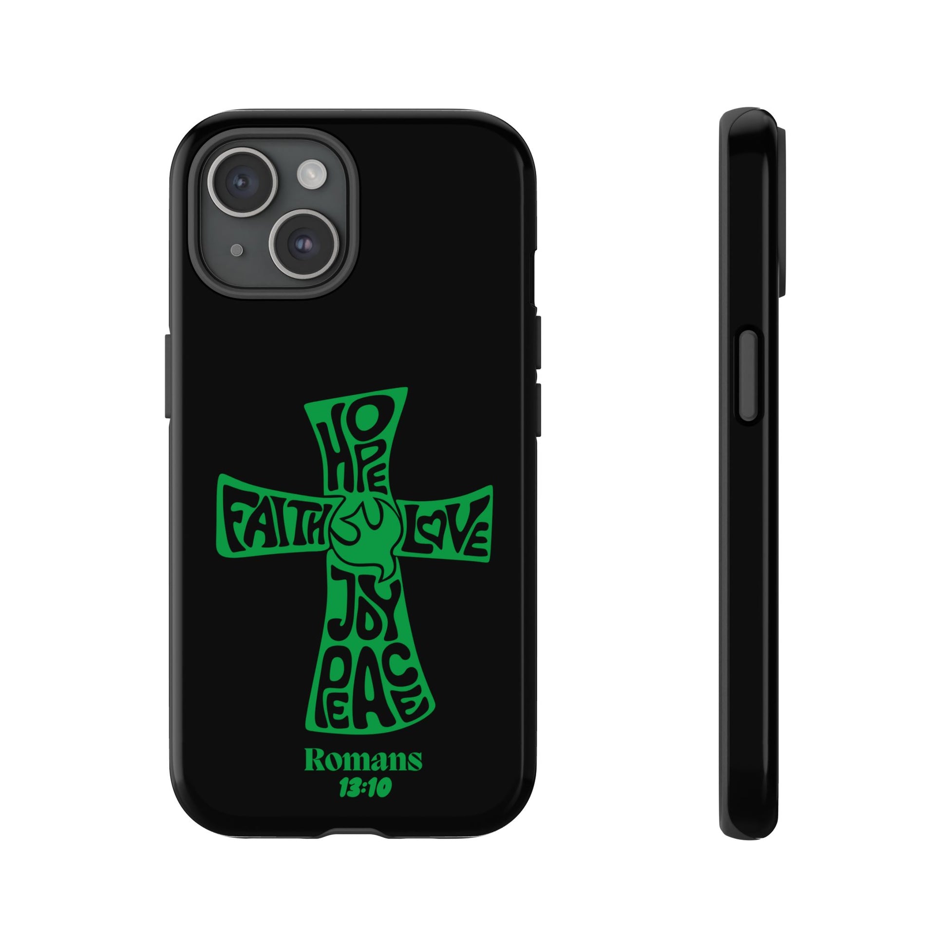 ⭐ Green Cross Design Phone Case – Faith & Renewal