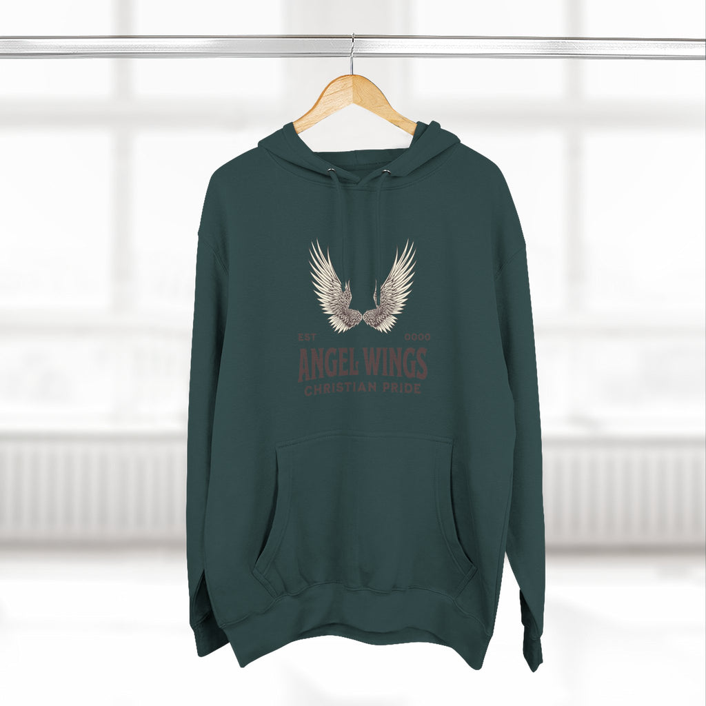 Angel Wings Fleece Hoodie, Christian Pride Apparel, Cozy Religious Gift, Inspirational Sweater, Faith-based Fashion