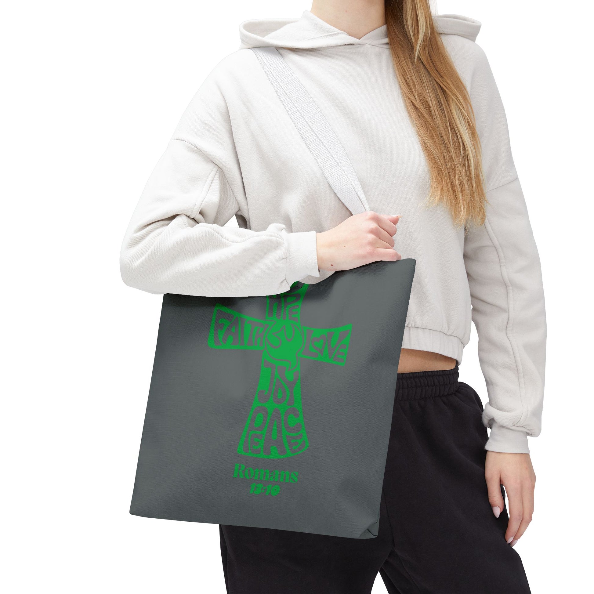 Faith-Inspired Tote Bag, Motivational Cross Design, Spiritual Gift, Everyday Use, Eco-Friendly Fashion, Religious Accessories