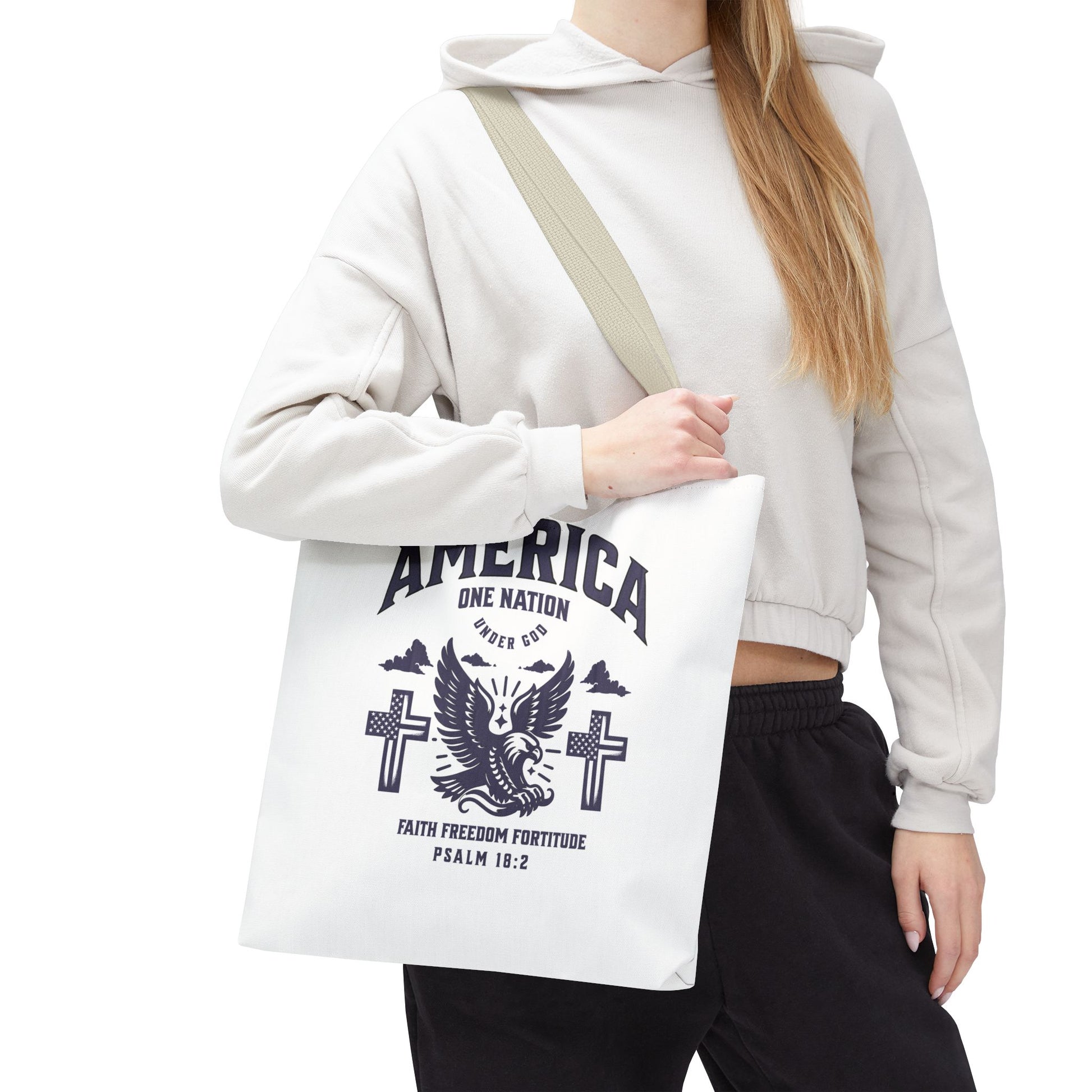 ⭐ America Faith Tote Bag – Bold Patriotic & Faith Statement