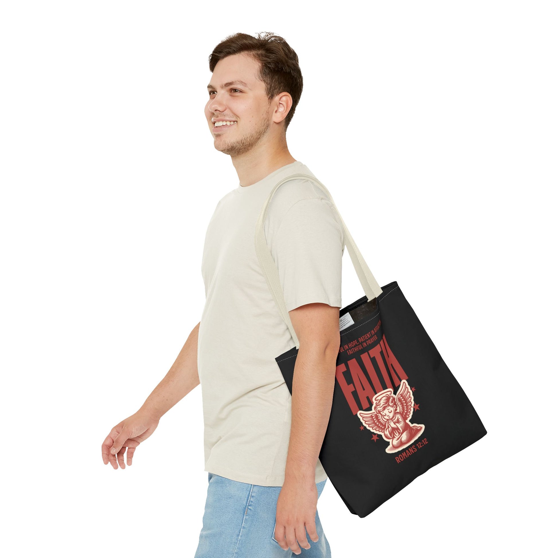 Faith-Inspired Tote Bag, Religious Shopping Bag, Gift for Believers, Motivational Daily Bag, Christian Faith Tote