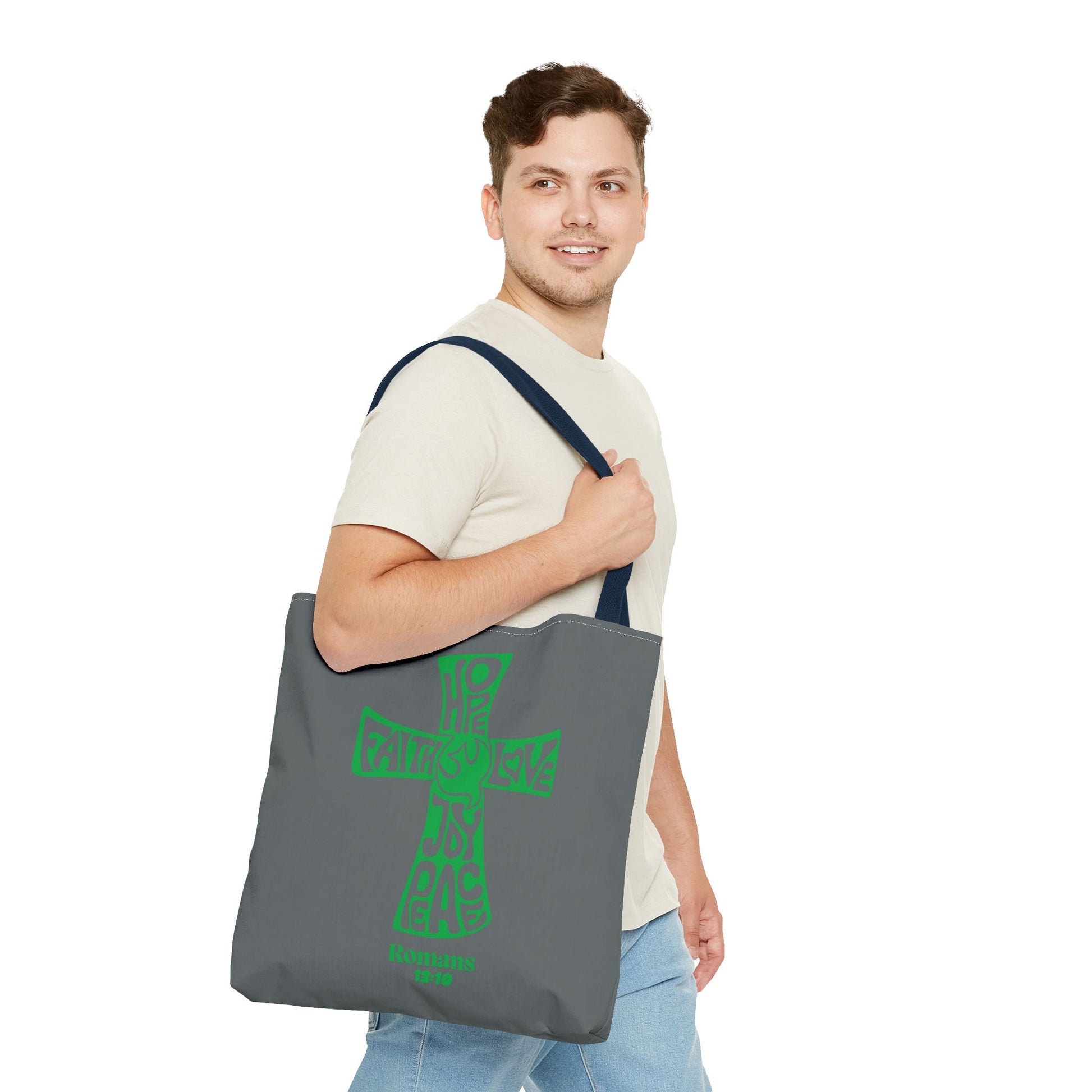 Faith-Inspired Tote Bag, Motivational Cross Design, Spiritual Gift, Everyday Use, Eco-Friendly Fashion, Religious Accessories