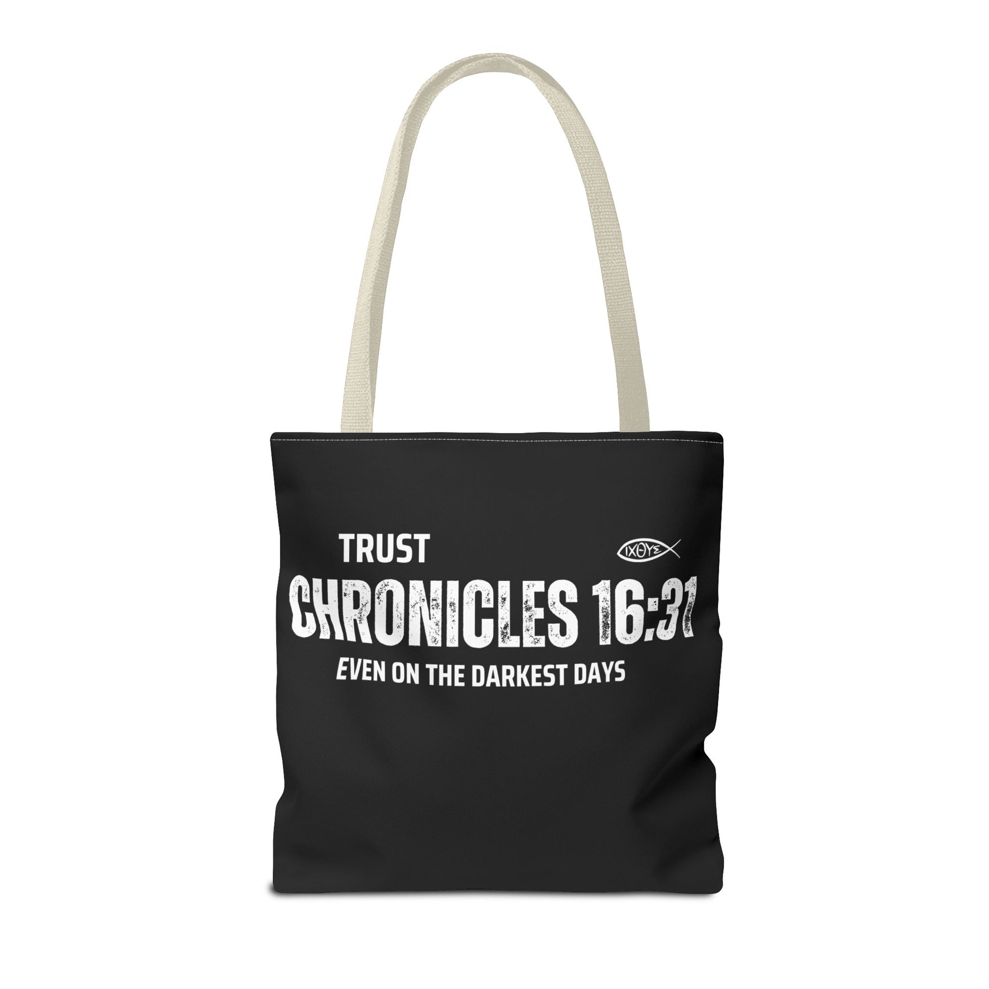 Inspirational Tote Bag - Trust Chronicles 16:31, Faith-themed Gift, Bible Verse Tote, Motivational Shopping Bag, Christian Message Accessory