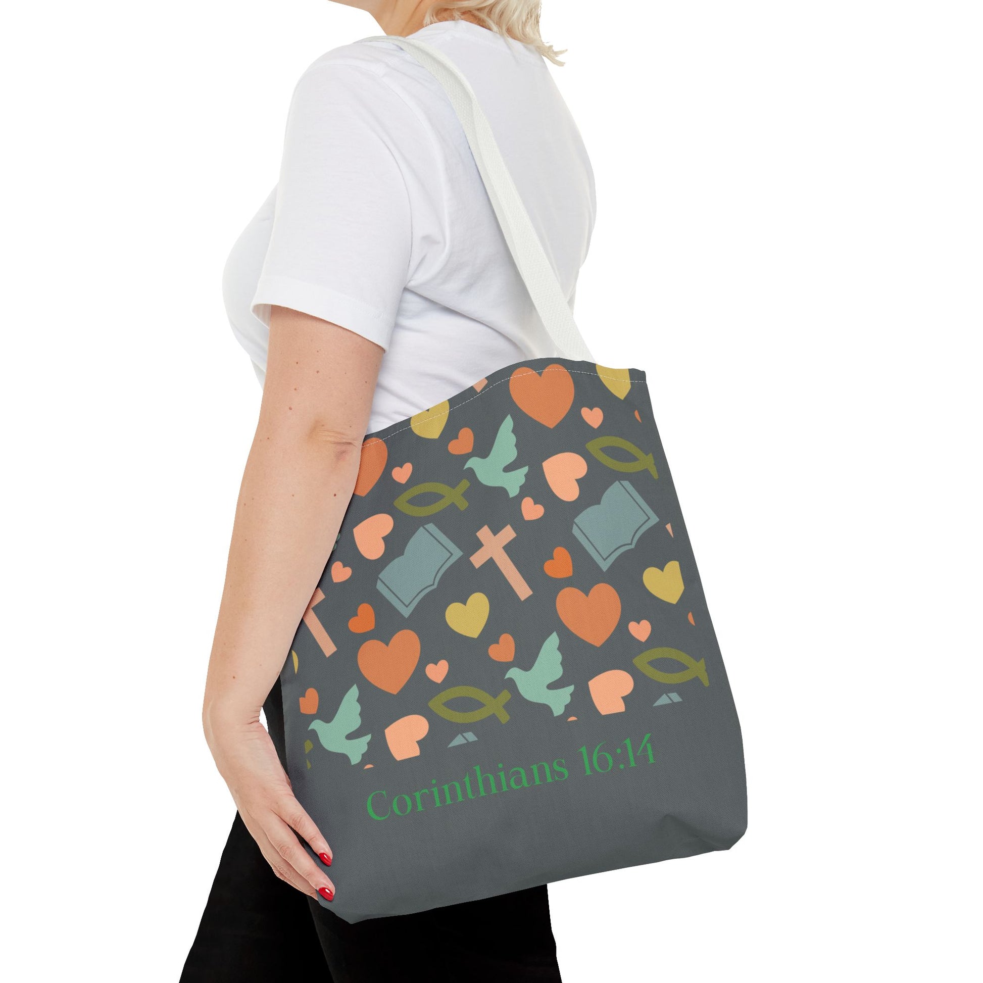 Inspirational Tote Bag - Faith, Love, Hope, Gift for Her, Spiritual Accessories, Bible Verse Tote
