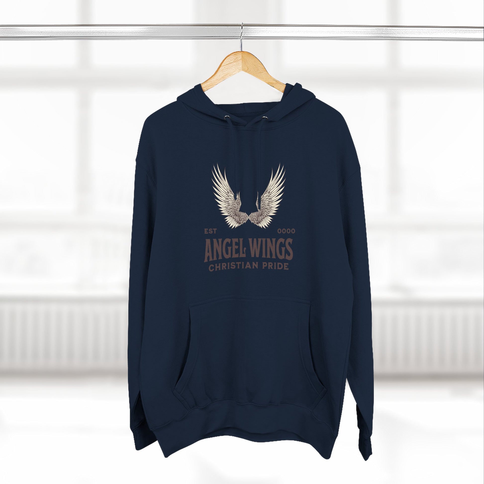 Angel Wings Fleece Hoodie, Christian Pride Apparel, Cozy Religious Gift, Inspirational Sweater, Faith-based Fashion
