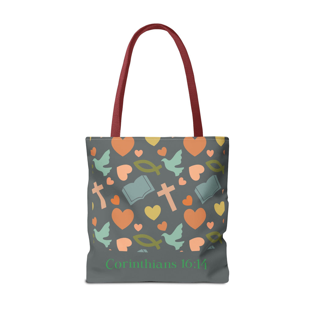 Inspirational Tote Bag - Faith, Love, Hope, Gift for Her, Spiritual Accessories, Bible Verse Tote