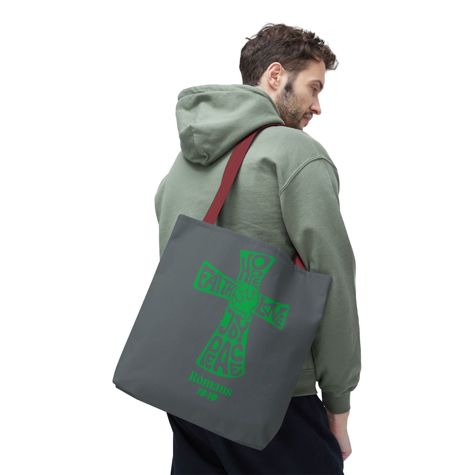 Faith-Inspired Tote Bag, Motivational Cross Design, Spiritual Gift, Everyday Use, Eco-Friendly Fashion, Religious Accessories