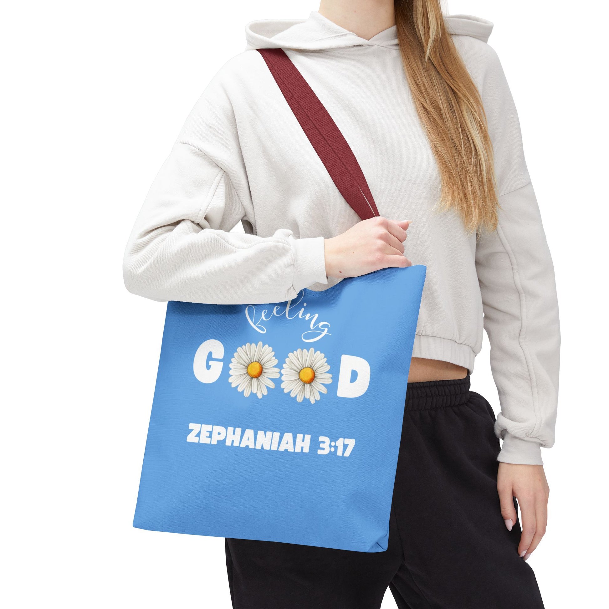 Inspirational Tote Bag - Feeling Good, Floral Design, Scripture Quote, Motivational Gift, Everyday Use, Church Events
