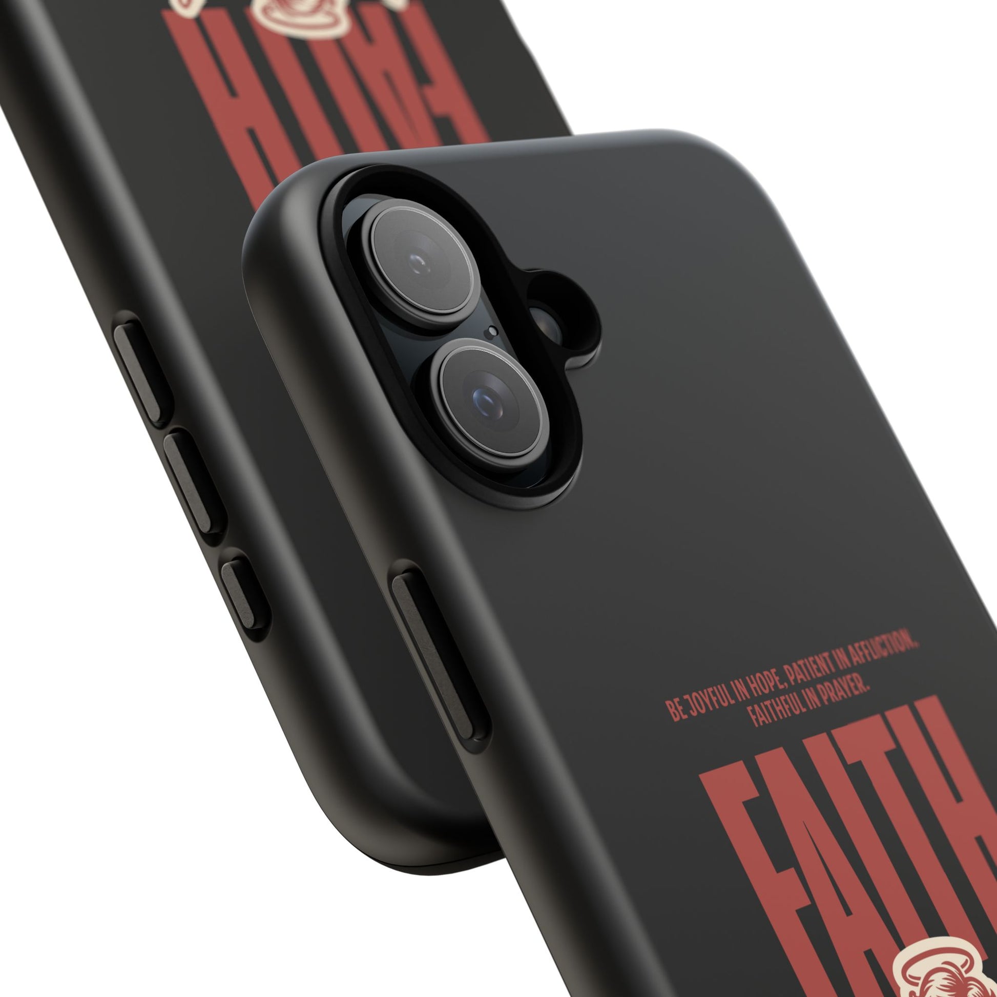 Faith-Inspired Tough Phone Case, Angel Phone Cover, Inspirational Mobile Protector, Christian Gift, Romans 12:12 Decor