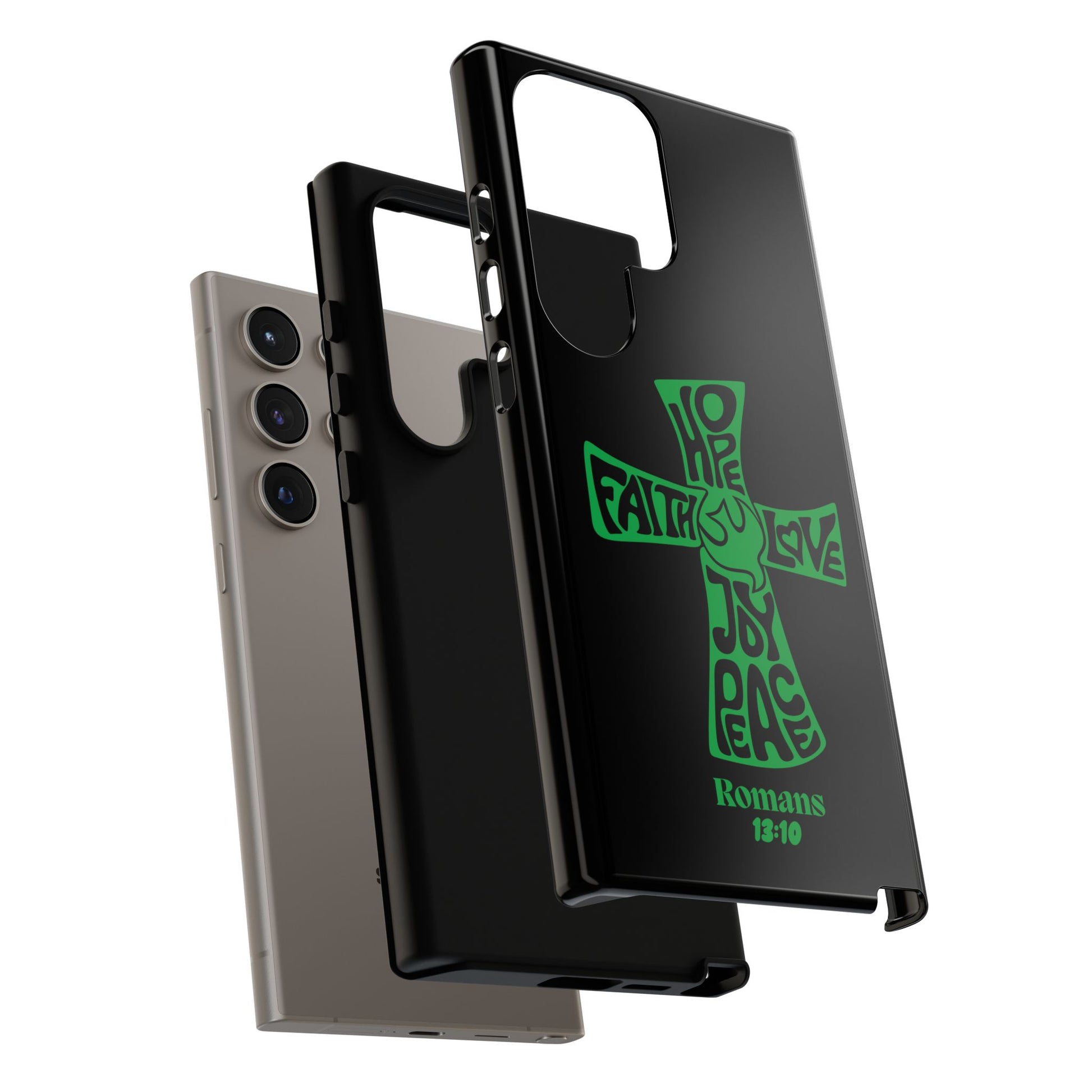 ⭐ Green Cross Design Phone Case – Faith & Renewal