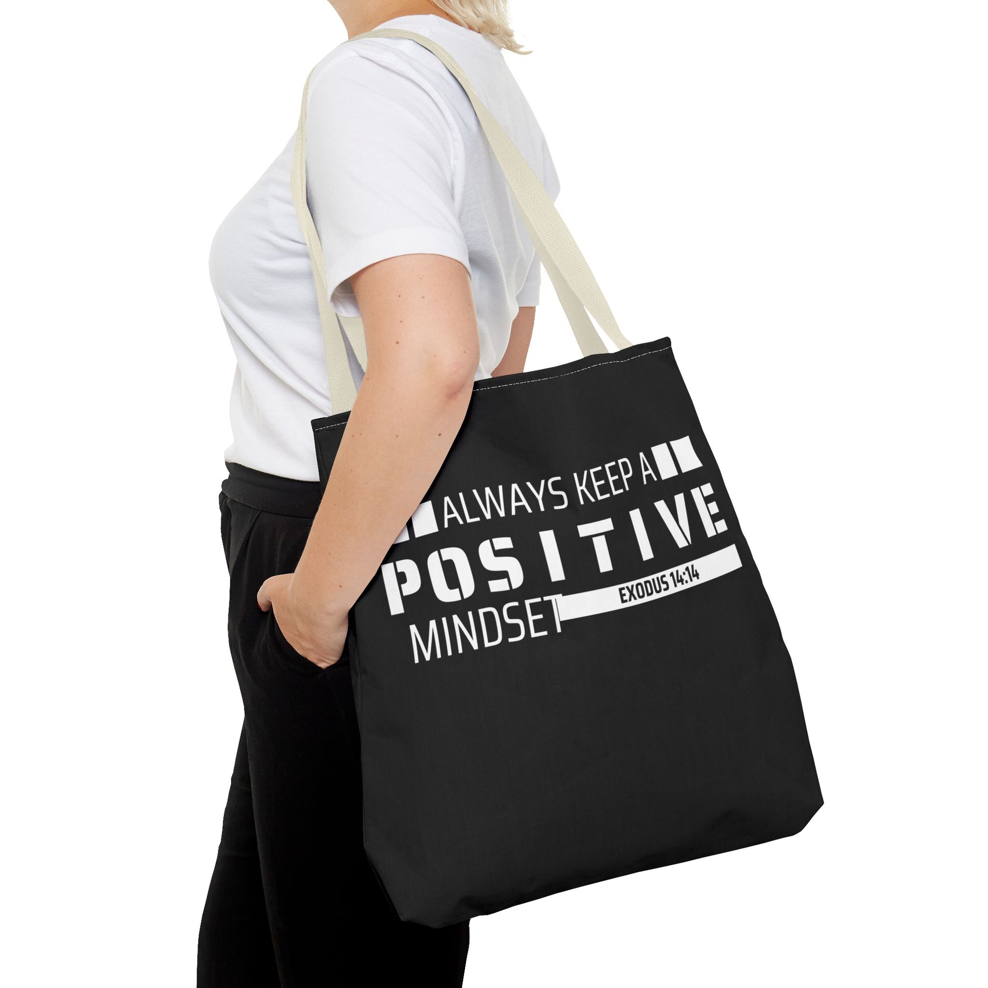 Always Keep A Positive Mindset Tote Bag, Inspirational Bag, Eco-Friendly Carryall, Motivational Gift, Affirmation Tote, Daily Reminder