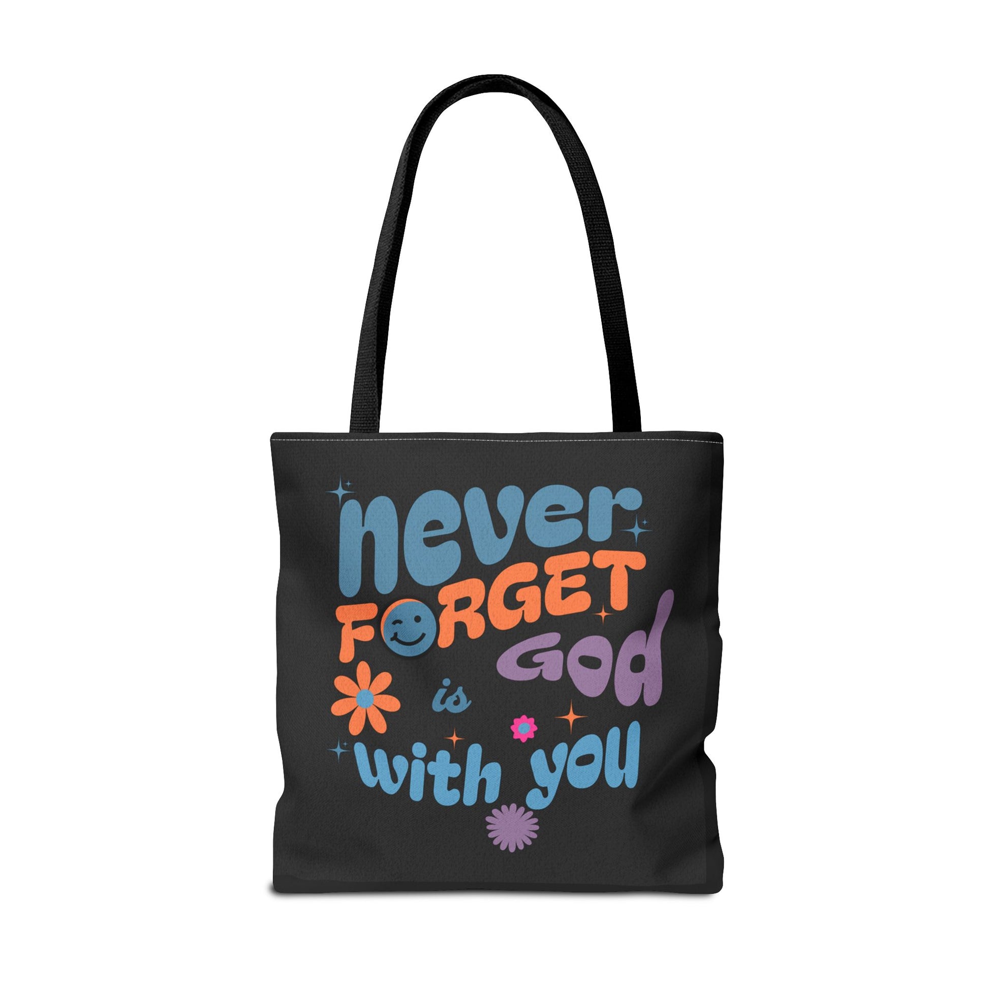 Inspirational Tote Bag - "Never Forget God is with You" - Motivational Gift, Faith-Based, Everyday Use, Shopping Bag, Church Bag, [...]