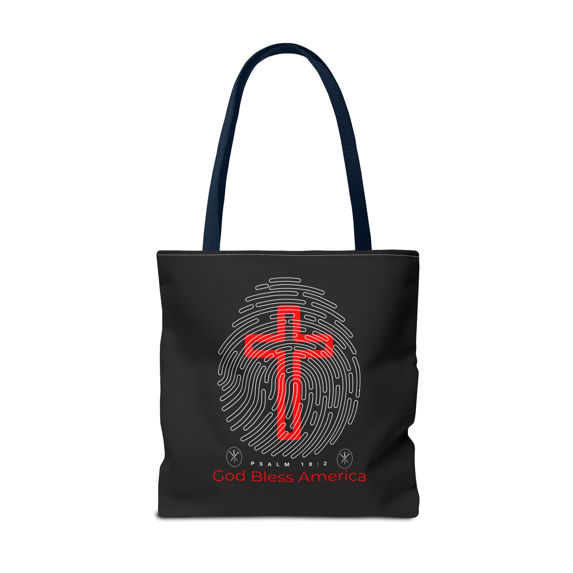 Faith-Inspired Tote Bag, Cross Design, God Bless America, Christian Gift, Spiritual Tote, Everyday Use, Religious Shopper