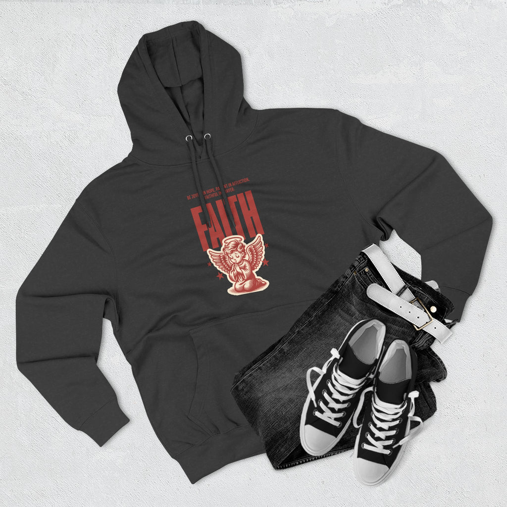 Faith-Inspired Three-Panel Fleece Hoodie, Cozy Spiritual Apparel, Perfect Gift for Friends, Casualwear for Everyday