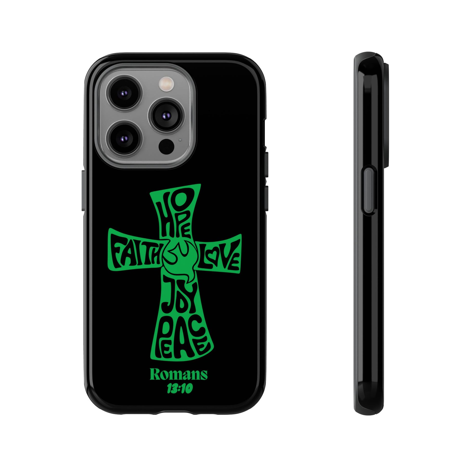 ⭐ Green Cross Design Phone Case – Faith & Renewal