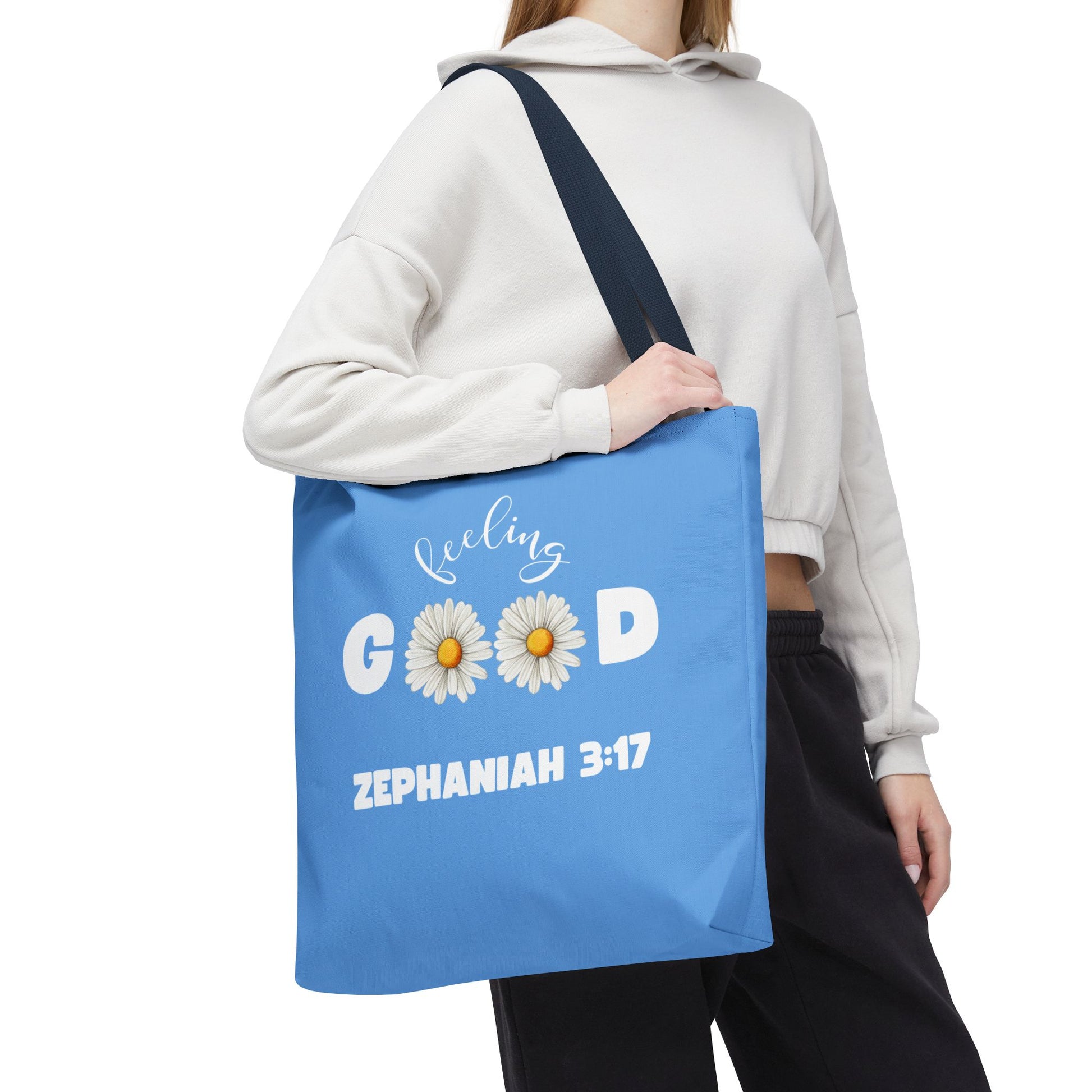 Inspirational Tote Bag - Feeling Good, Floral Design, Scripture Quote, Motivational Gift, Everyday Use, Church Events