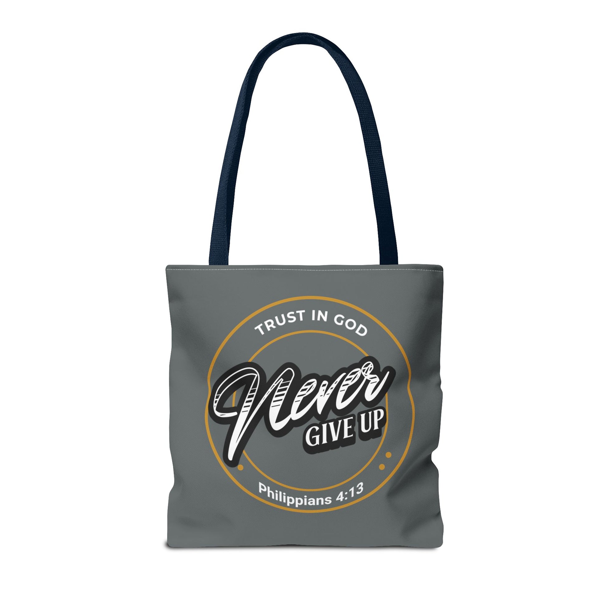 Inspirational Tote Bag, Trust in God, Never Give Up, Bible Verse Bag, Motivational Purse, Christian Gift, Philippians 4:13