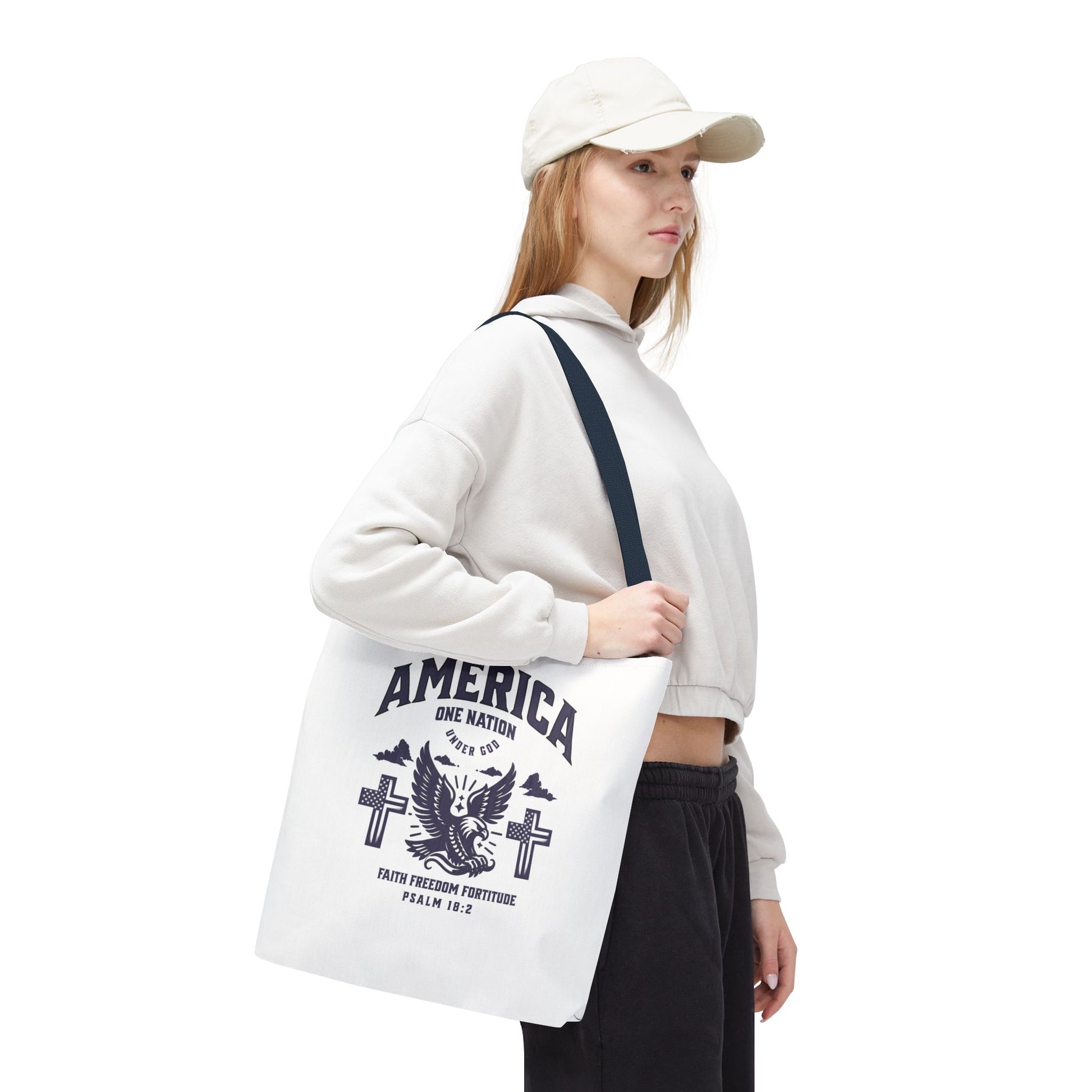 ⭐ America Faith Tote Bag – Bold Patriotic & Faith Statement