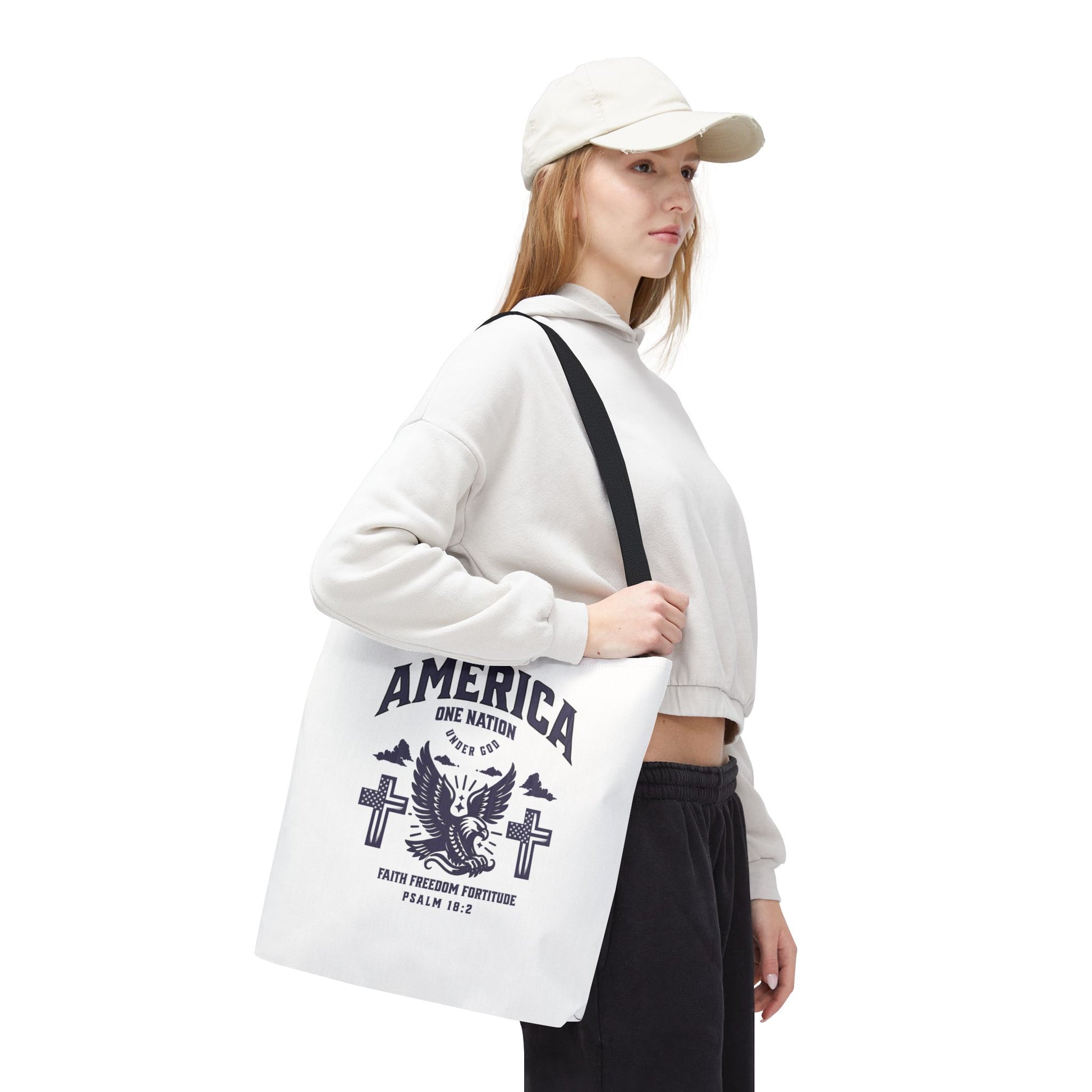 ⭐ America Faith Tote Bag – Bold Patriotic & Faith Statement