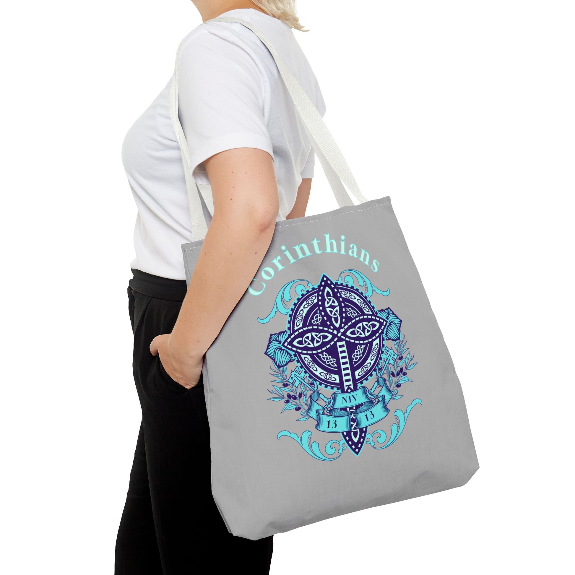 ⭐ Corinthians Cross Tote Bag – Celtic Faith-Inspired Carryall